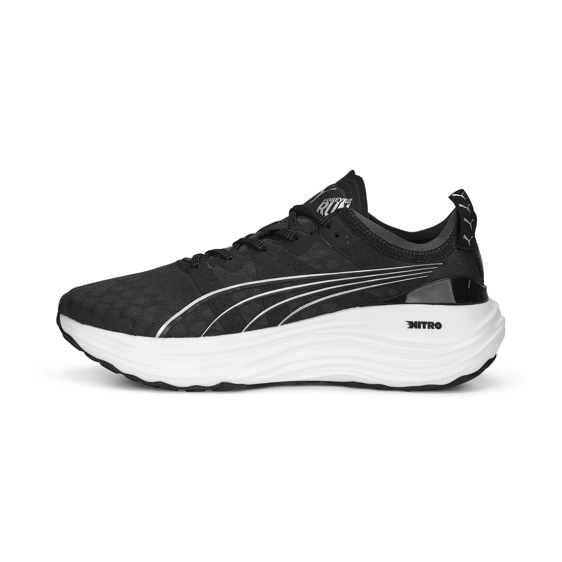 puma foreverrun nitroâ¢ women's running shoes in black, size 5.5