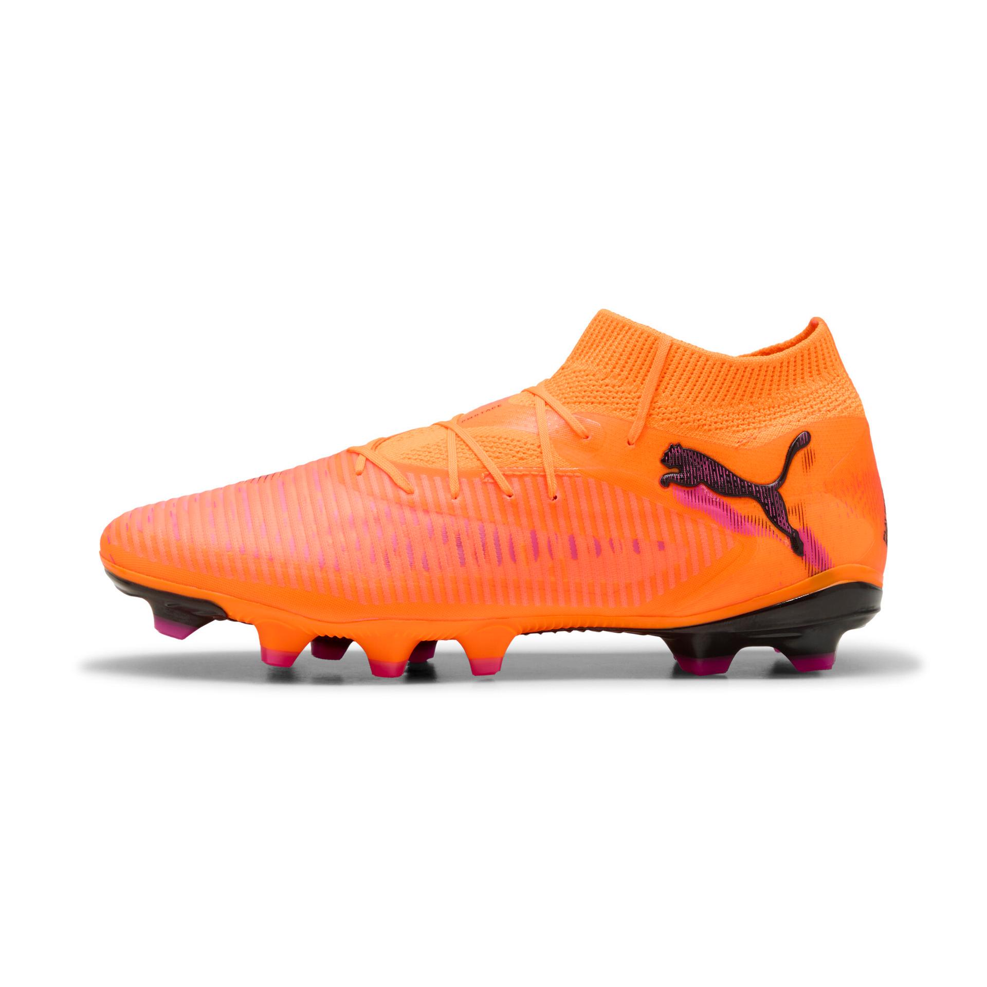 puma future 8 pro firm/artificial ground soccer cleats in orange, size 7.5
