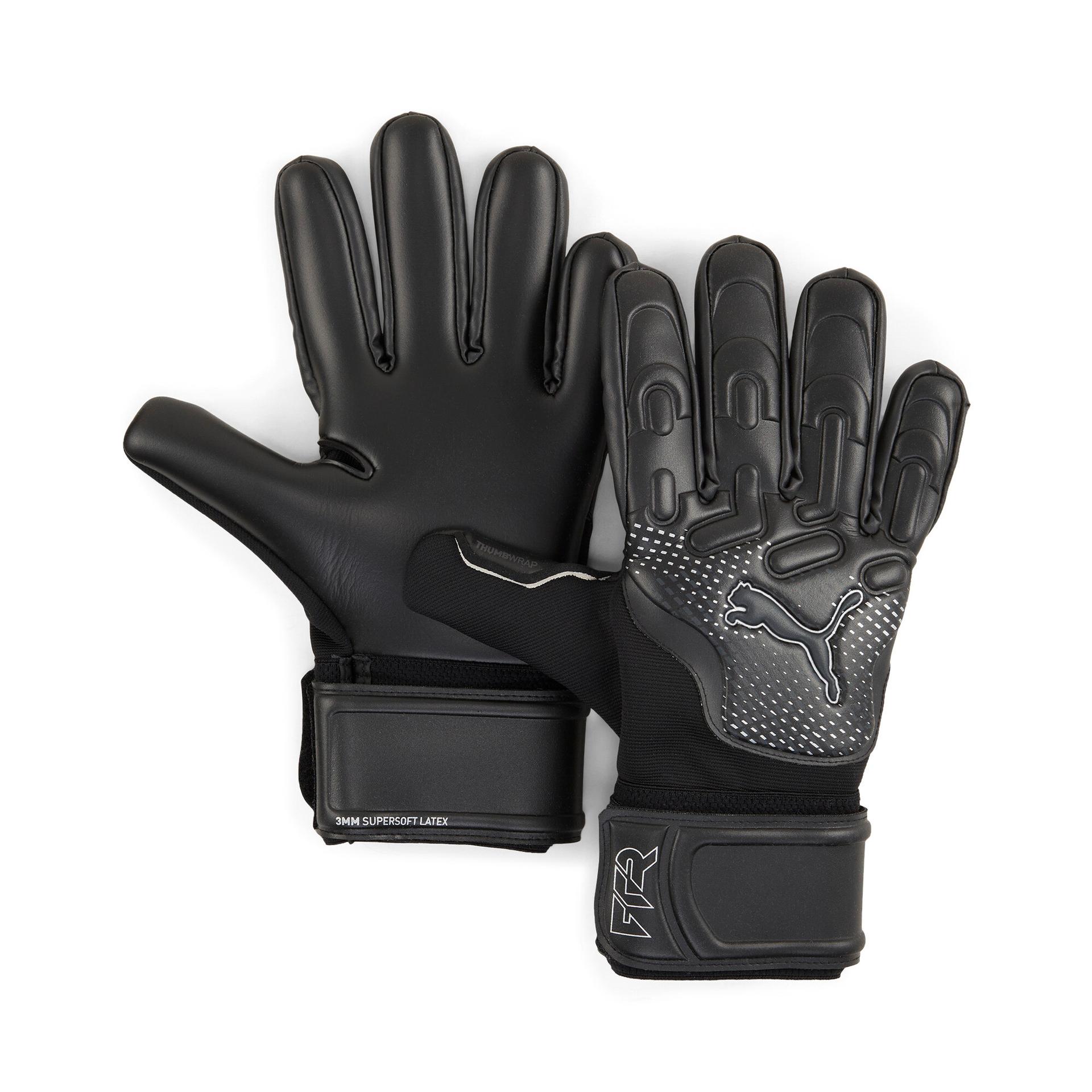 puma future match goalkeeper gloves in black, size 10
