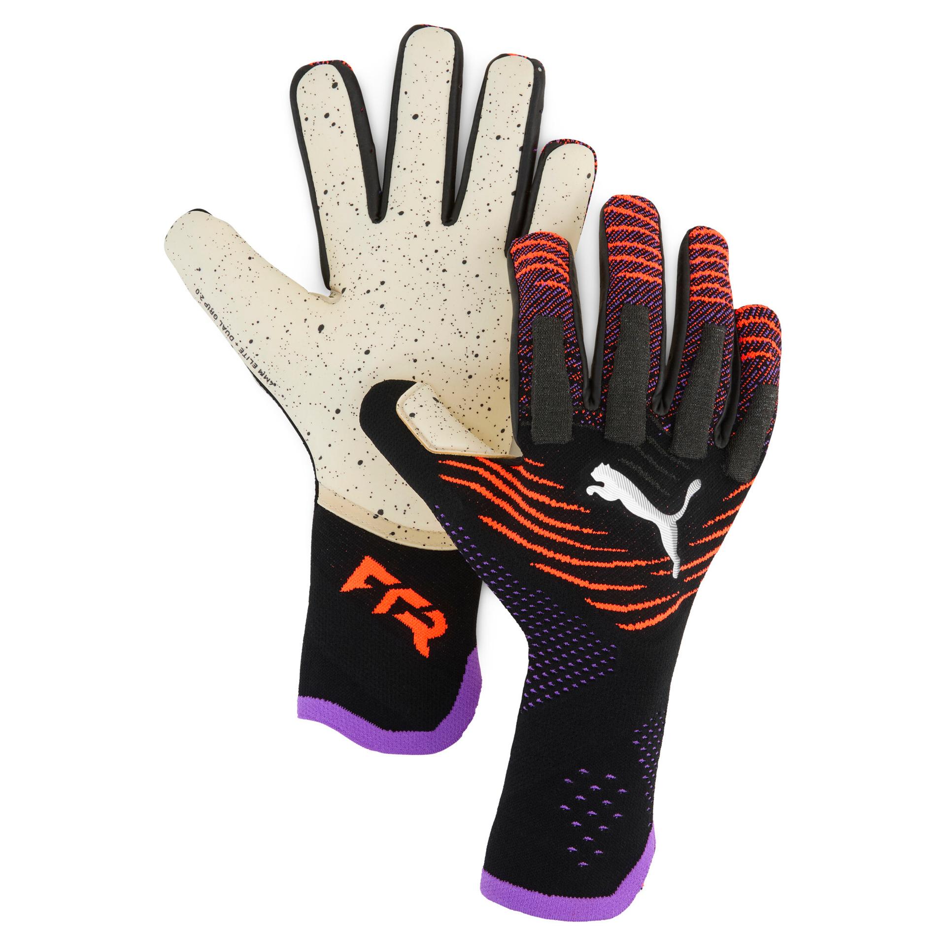 puma future ultimate nc soccer goalkeeper gloves in black, size 7