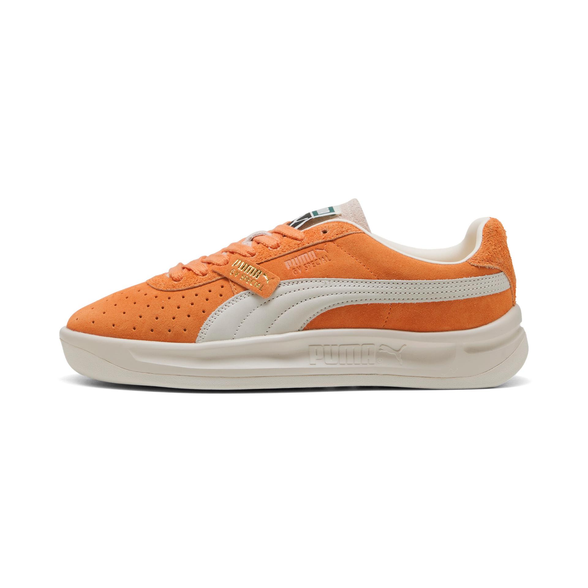 puma gv special suede sneakers in orange, size 14