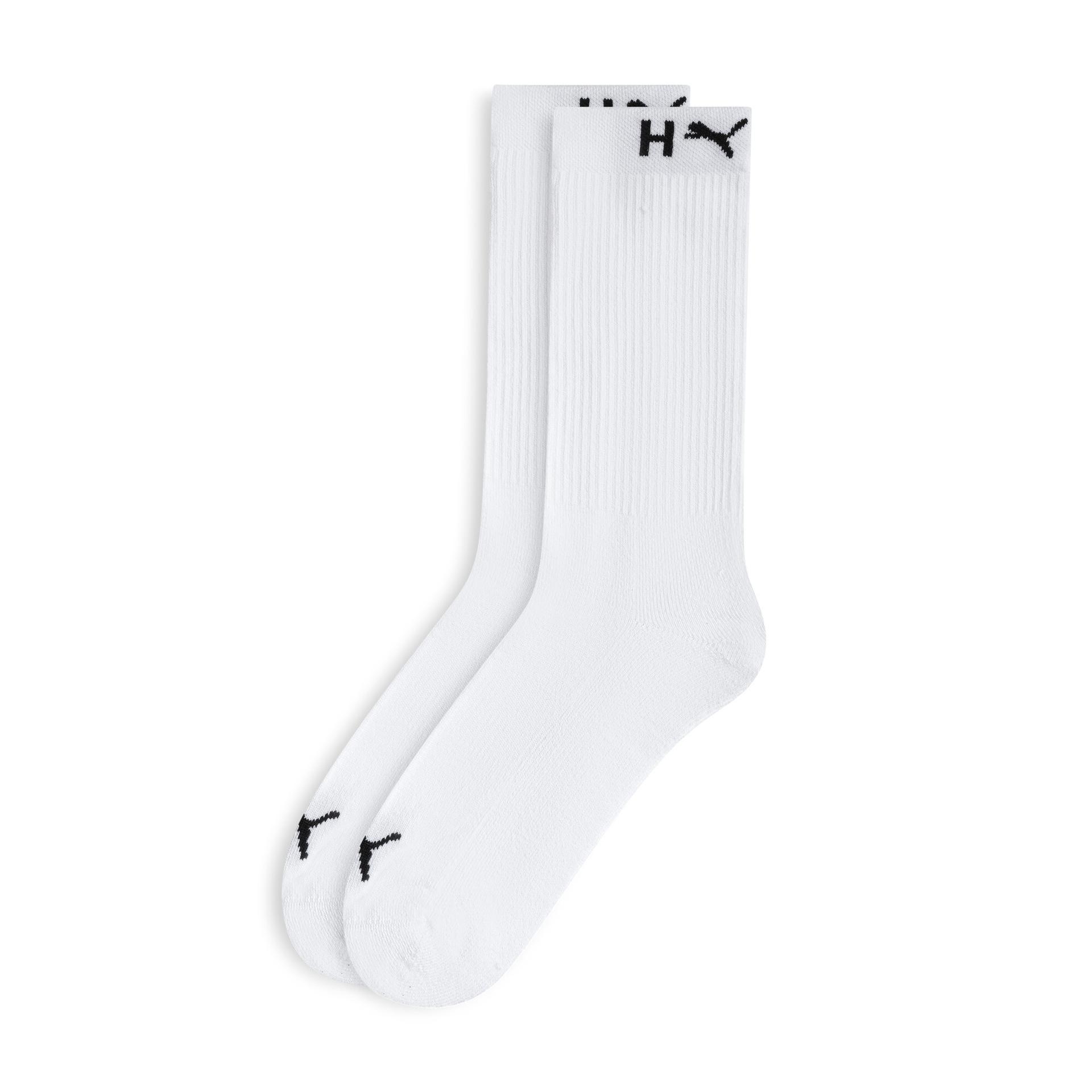 puma half-terry crew socks 1 pack in white, size 9-11