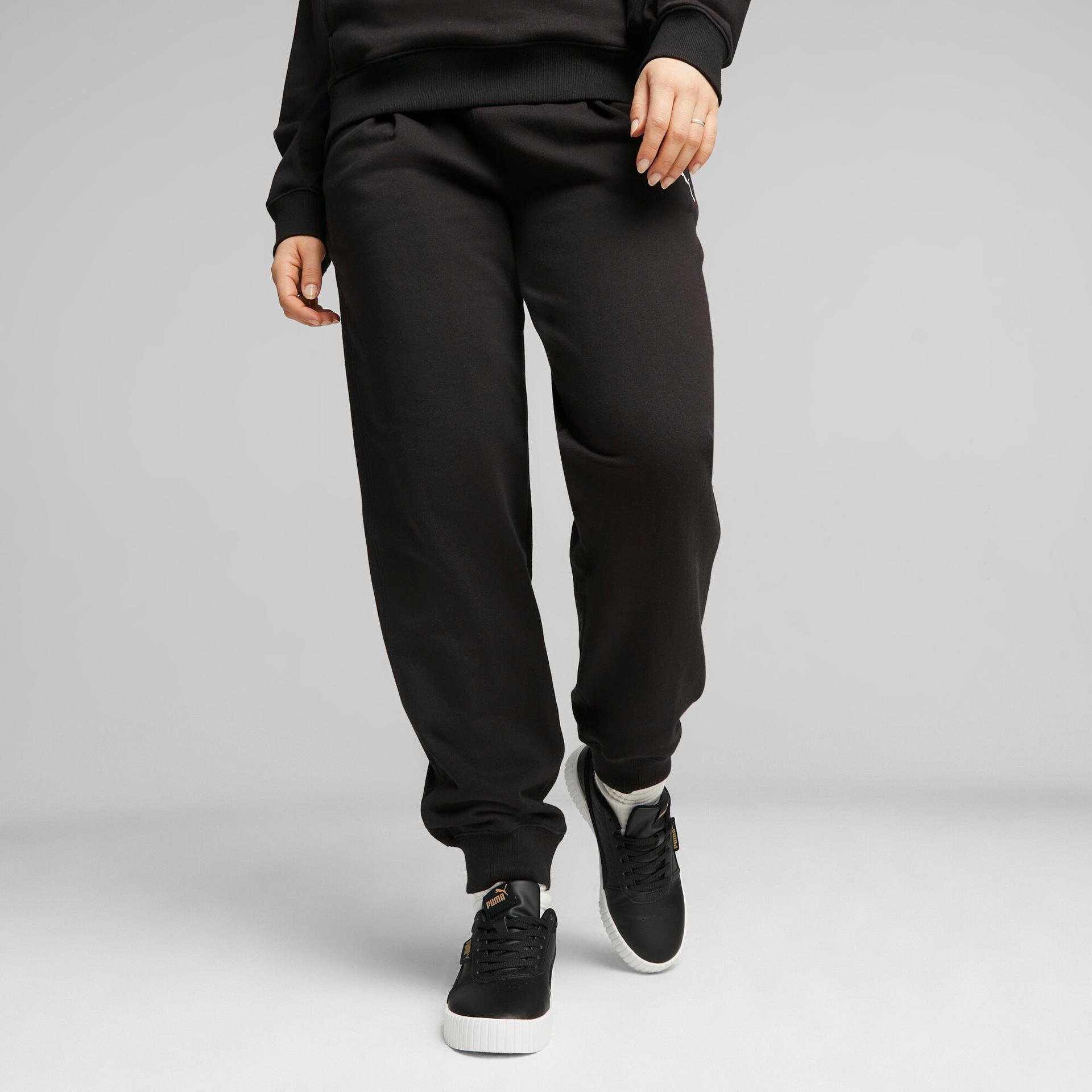 puma her women's high-waist pants in black, size s