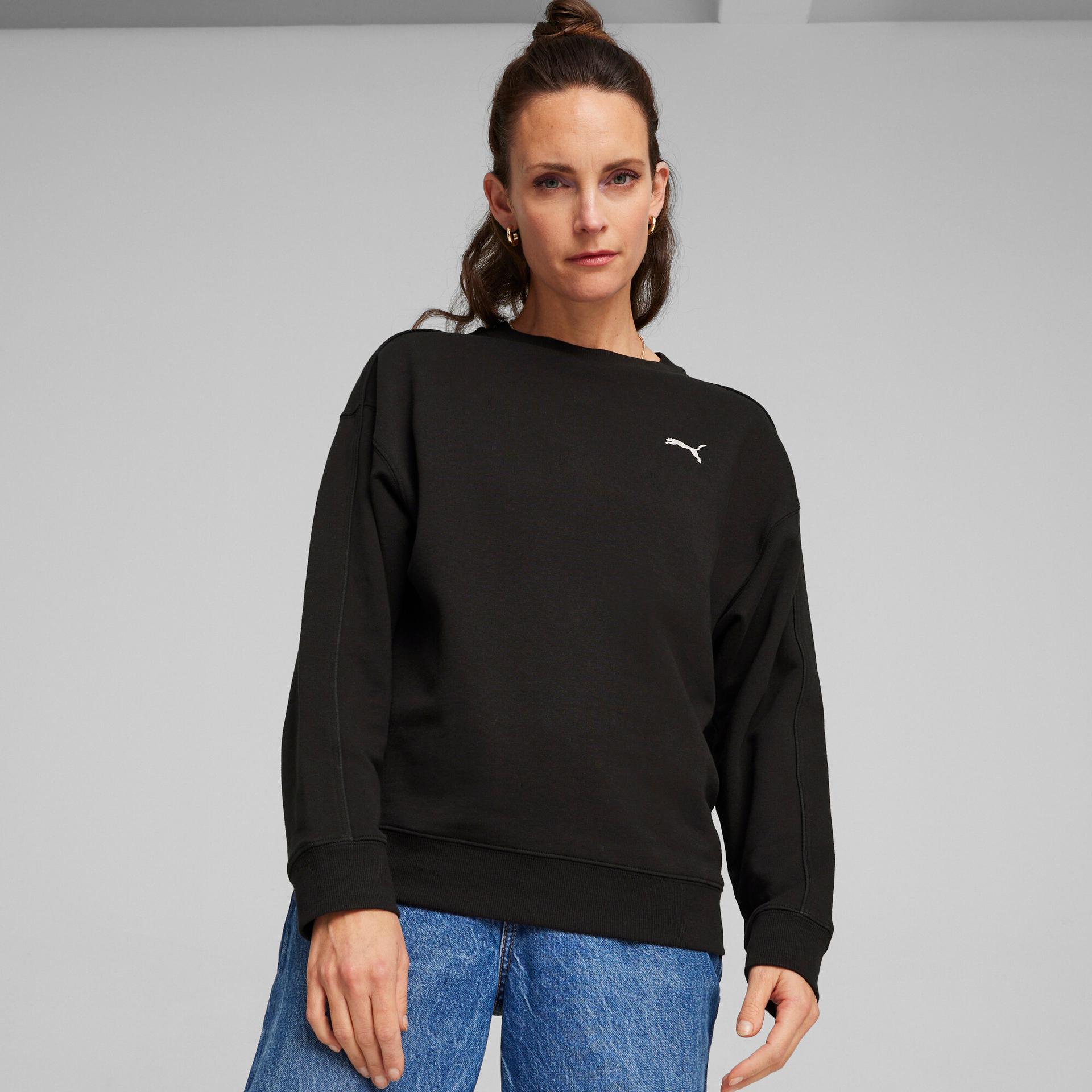puma her women's sweatshirt in black, size xl