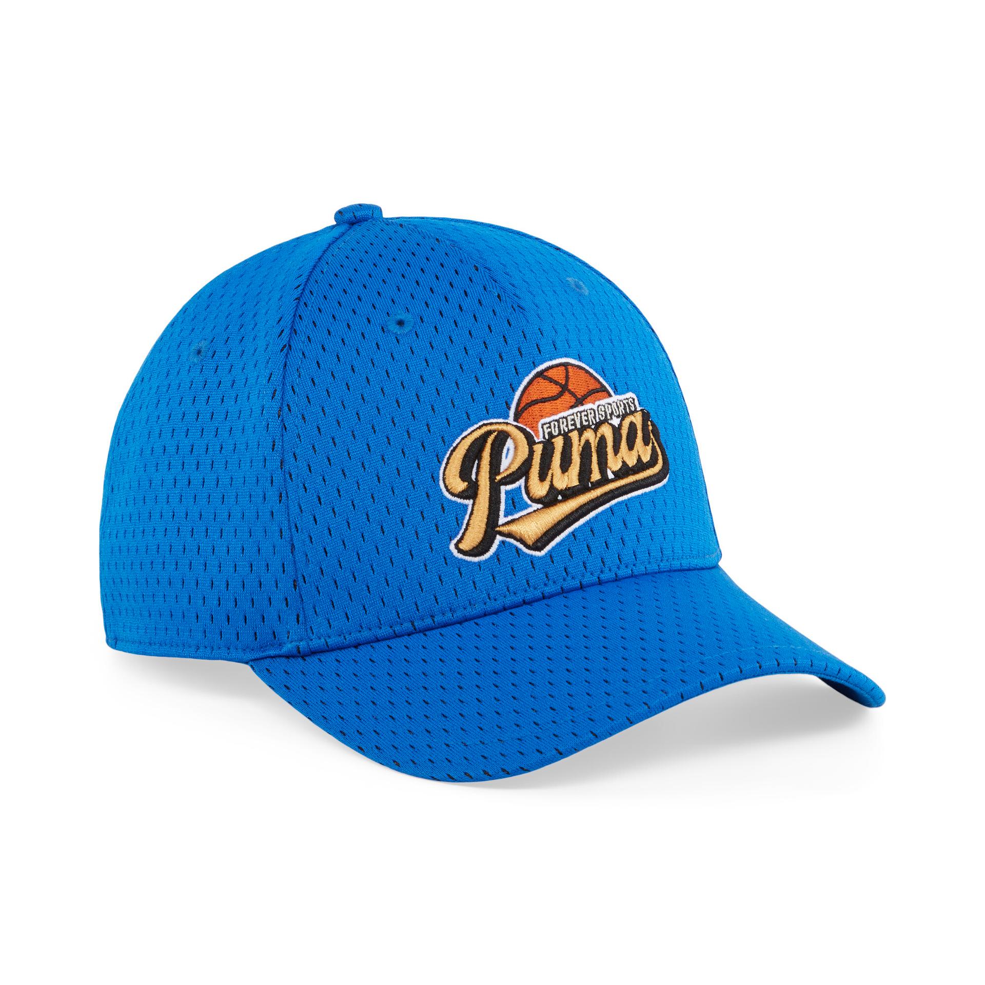 puma hometown heroes curved brim cap in blue, size adult