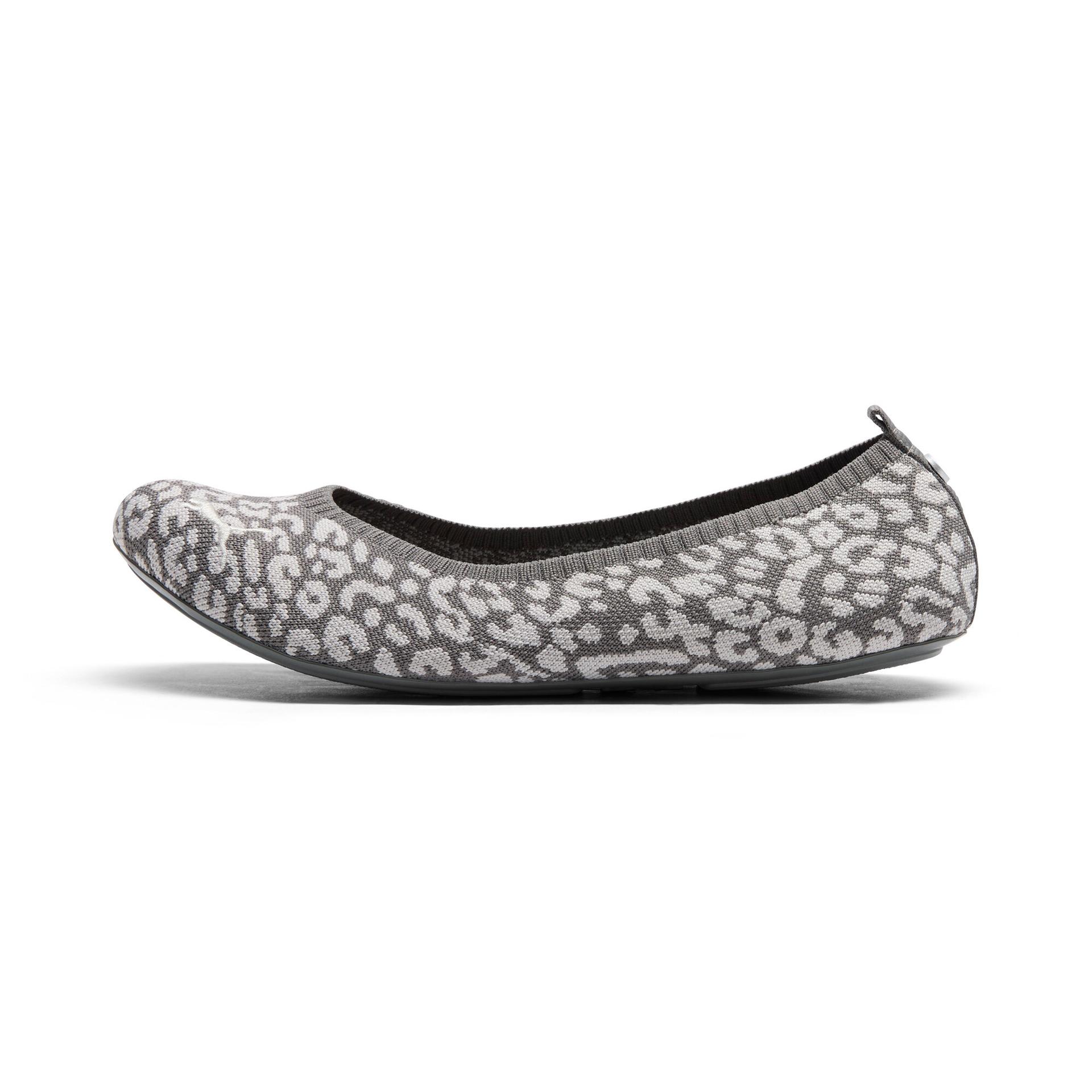 puma iliana ballerina leopard print women's ballet flats in grey, size 9