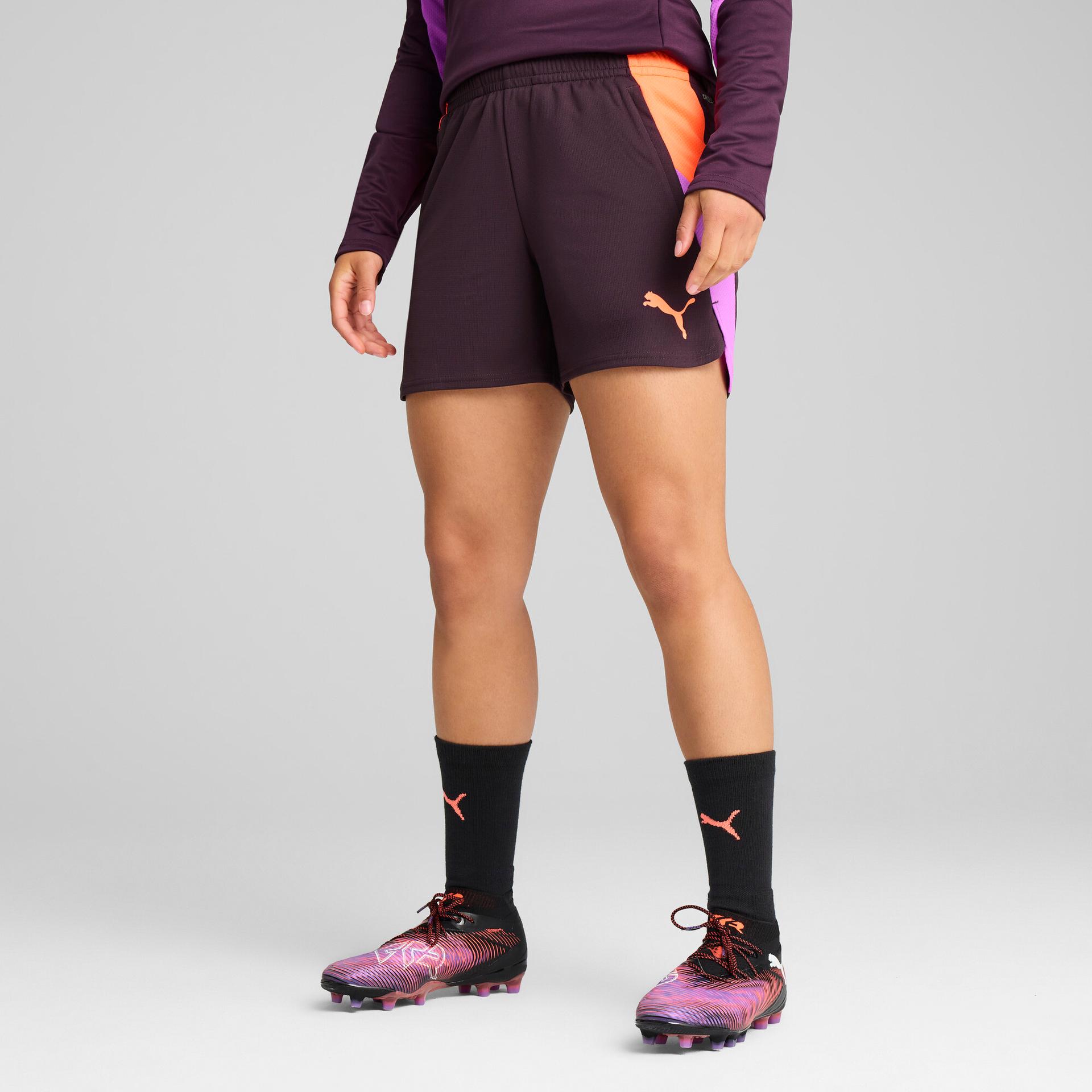 puma individualblaze women's soccer shorts in purple, size xxl