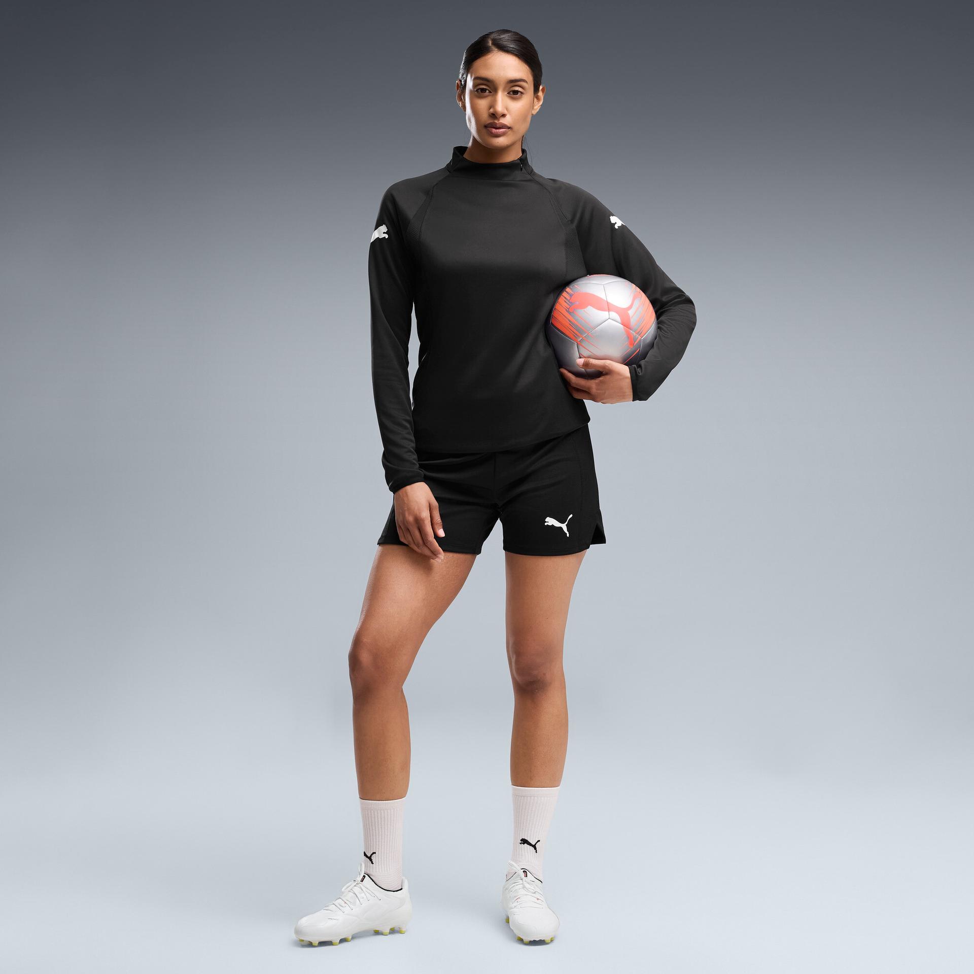 puma individualblaze women's soccer training shorts in black, size m