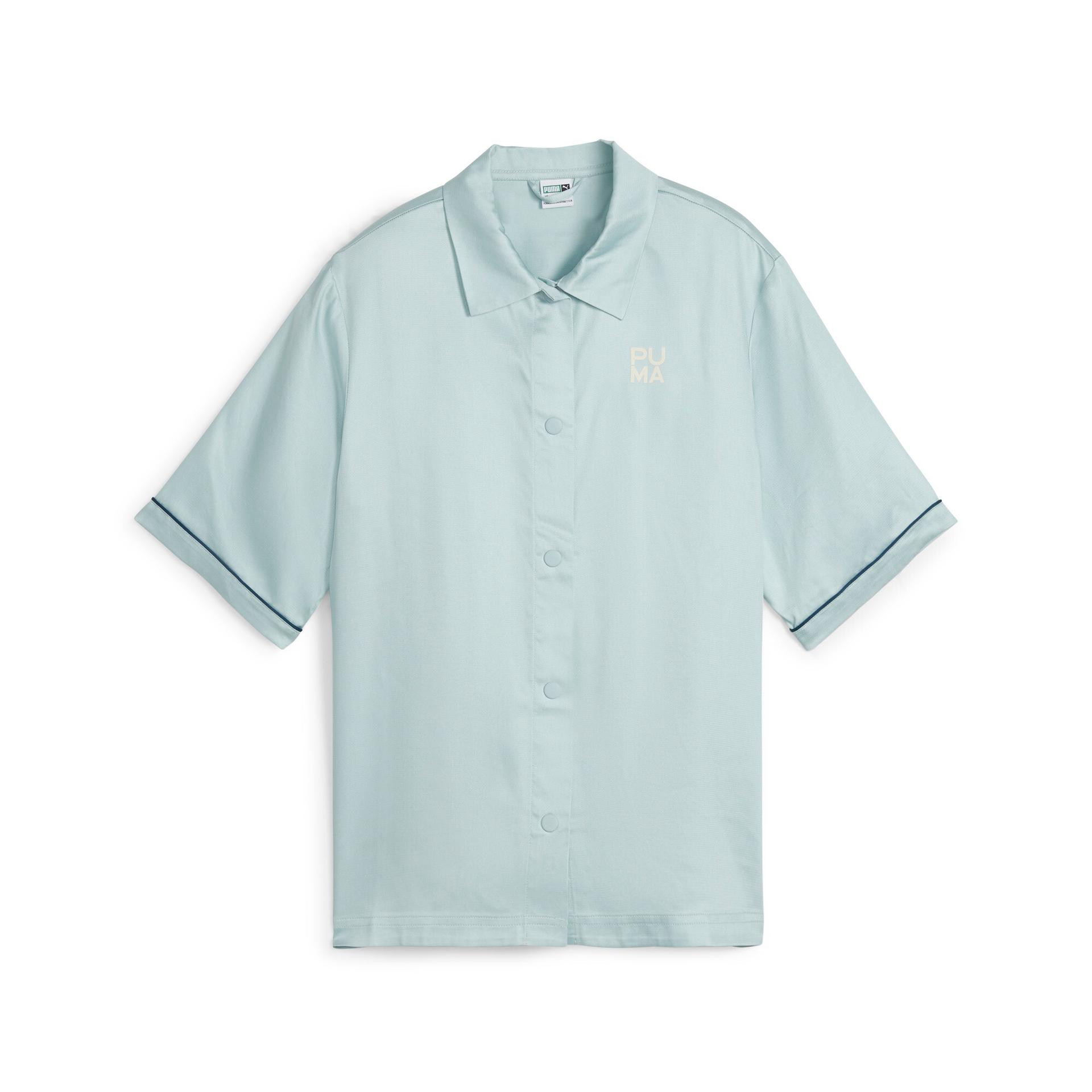 puma infuse women's woven shirt in blue, size xl