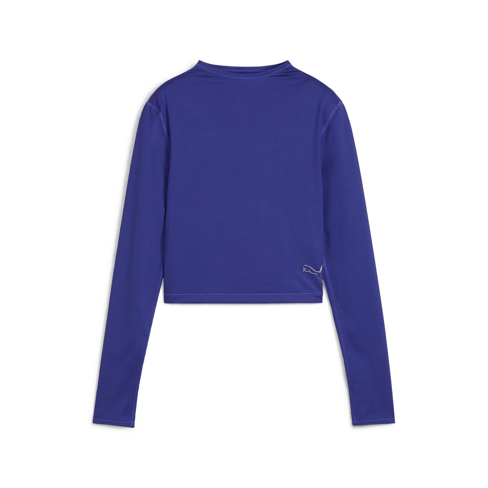 puma intergalactic women's long sleeve crop top in blue, size s