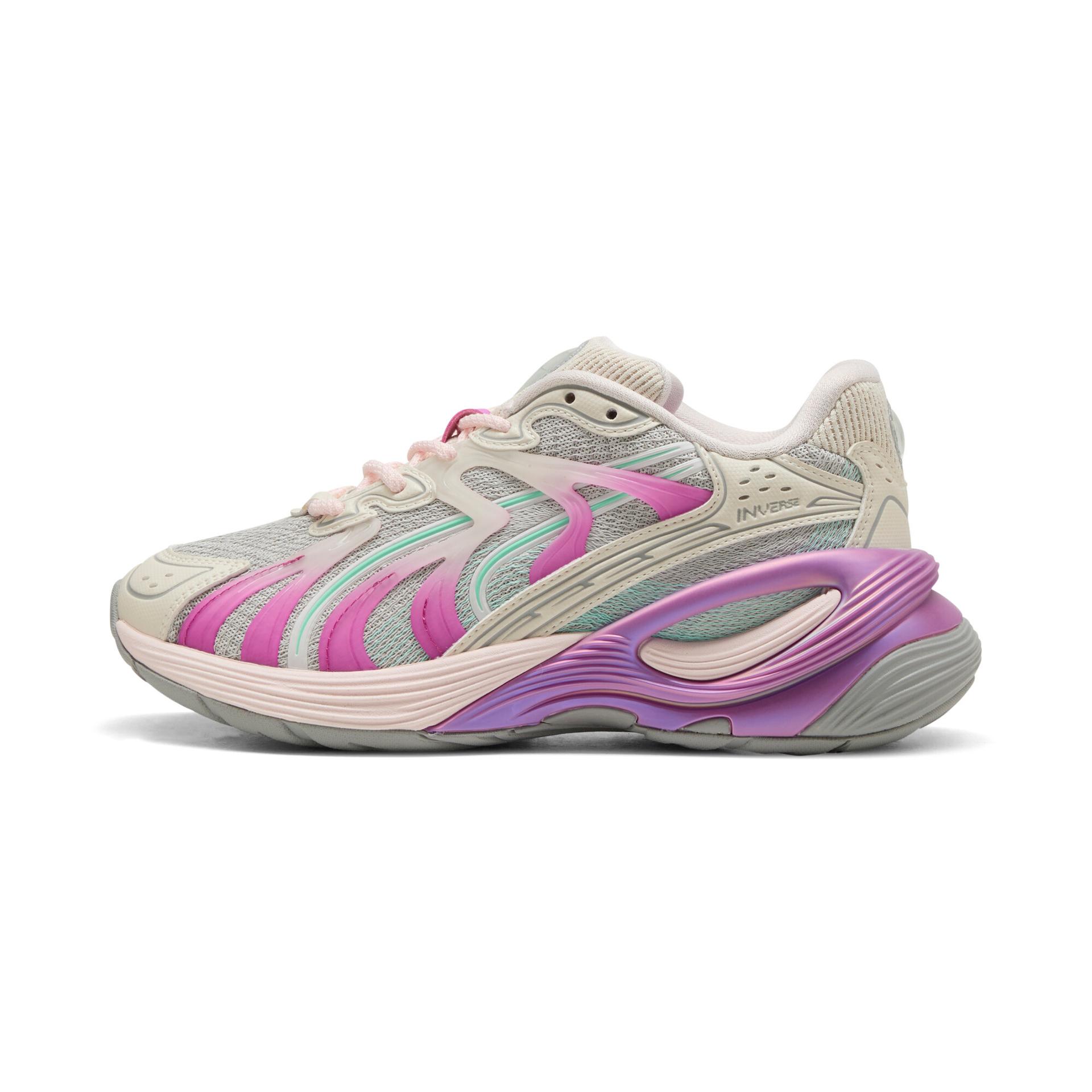 puma inverse mosaic women's sneakers in grey, size 6