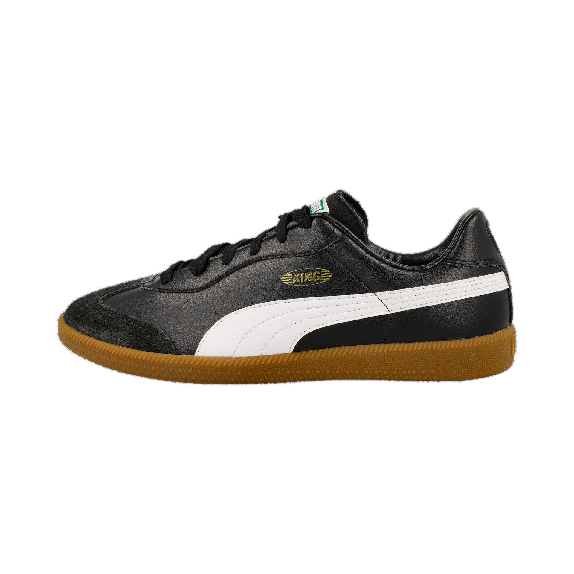 puma king 21 indoor soccer shoes in black, size 8.5