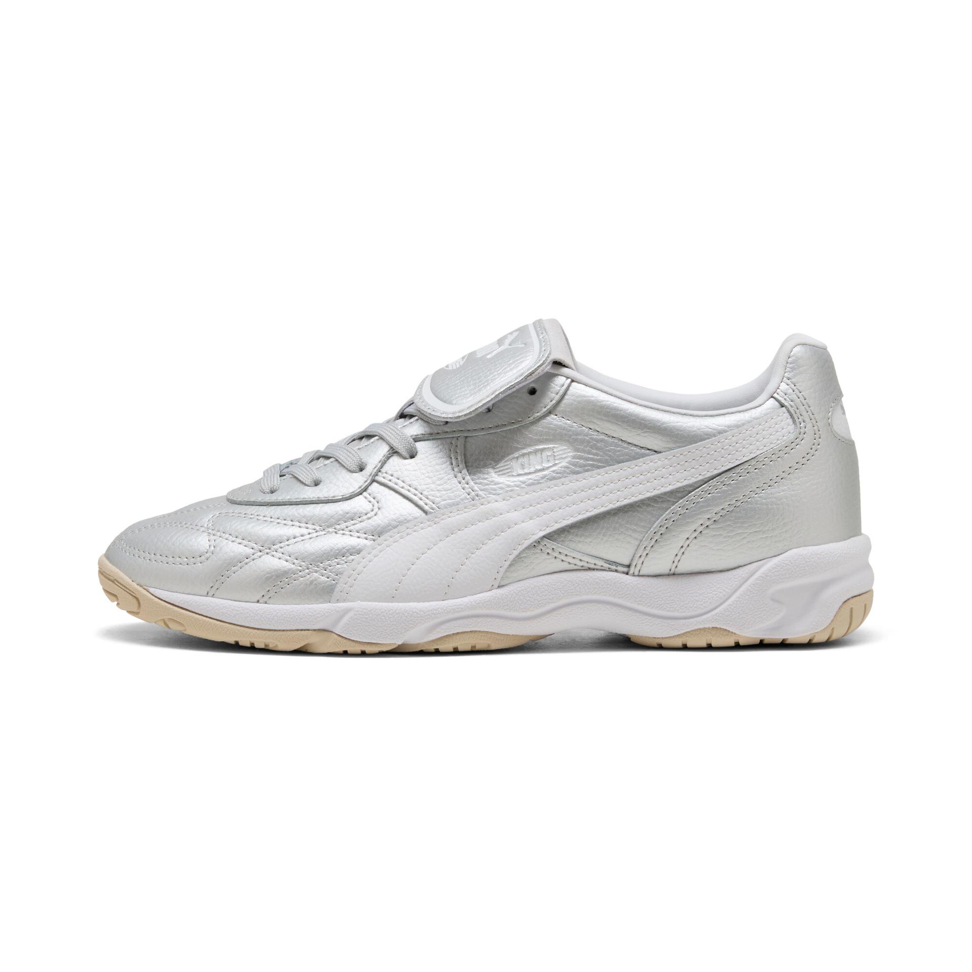 puma king indoor mesmerize sneakers in grey, size 5