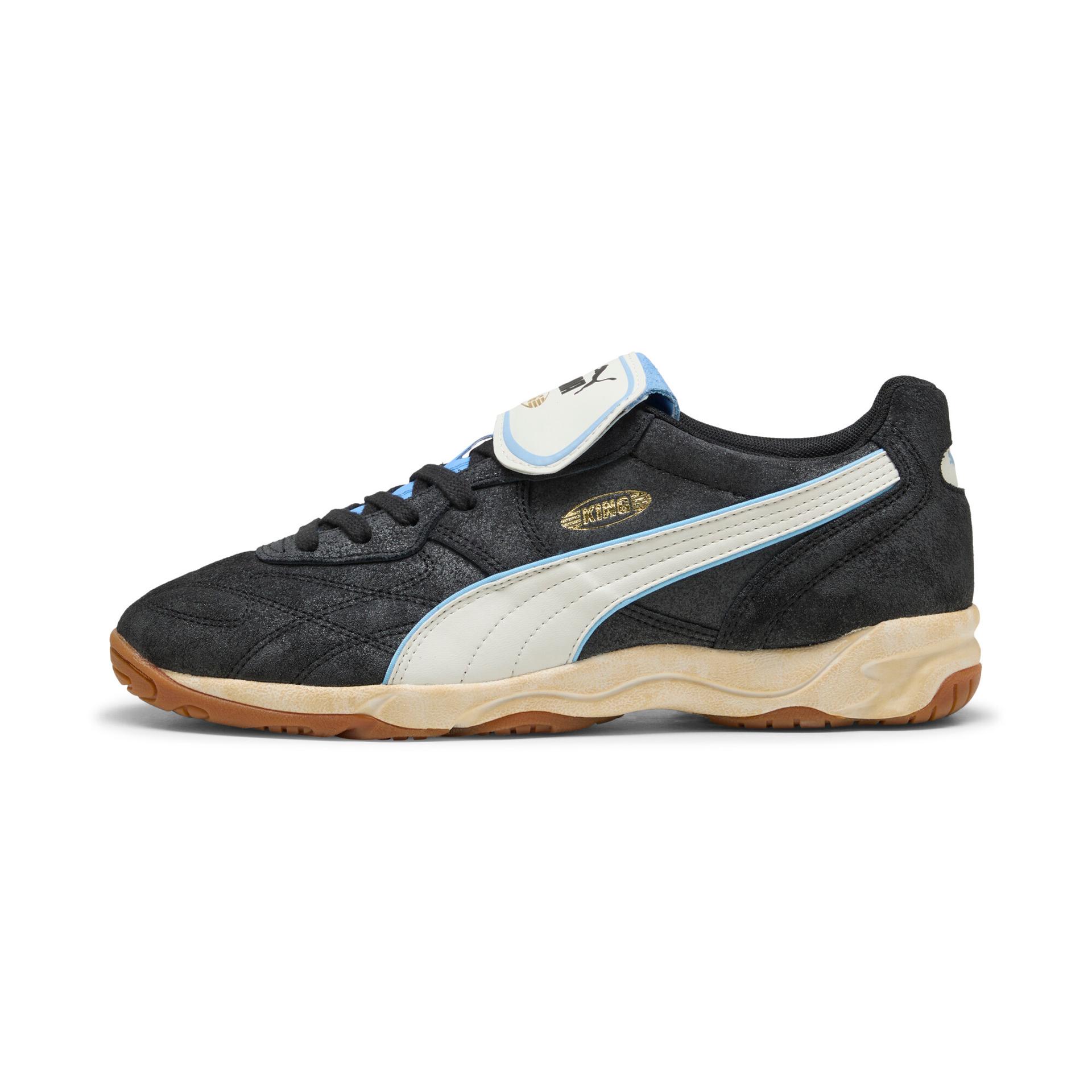 puma king indoor sneakers in black, size 12