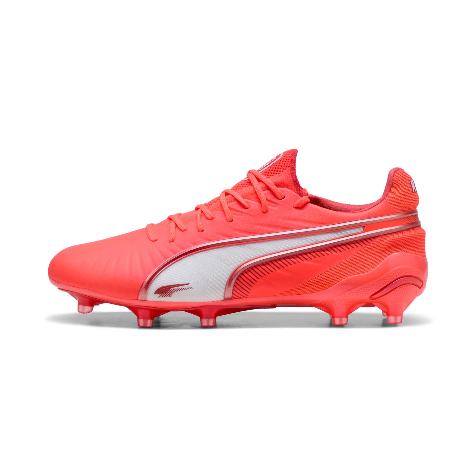 puma king ultimate firm ground/artificial ground women's soccer cleats shoes in red, size 6