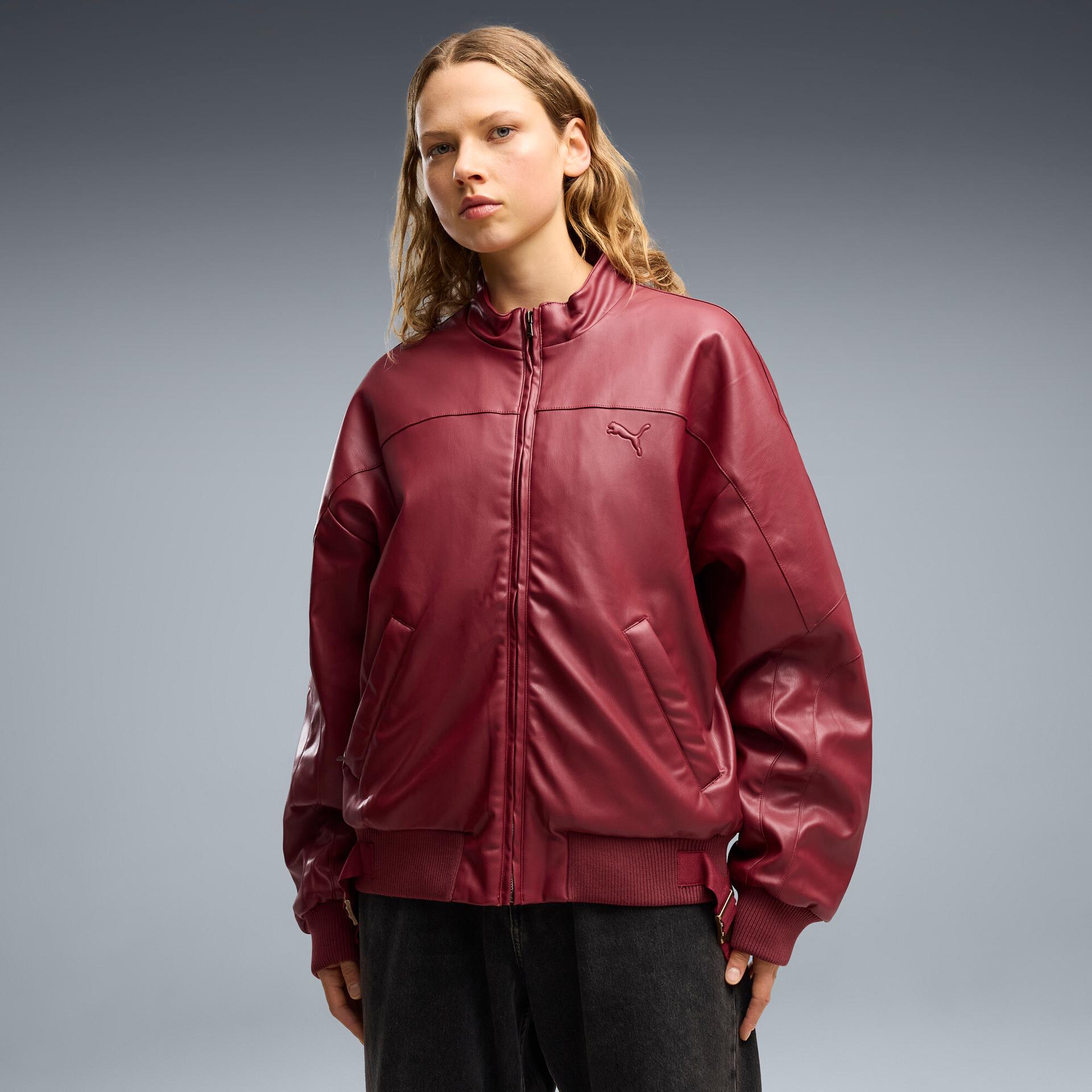 puma las vegas relaxed jacket in red, size m