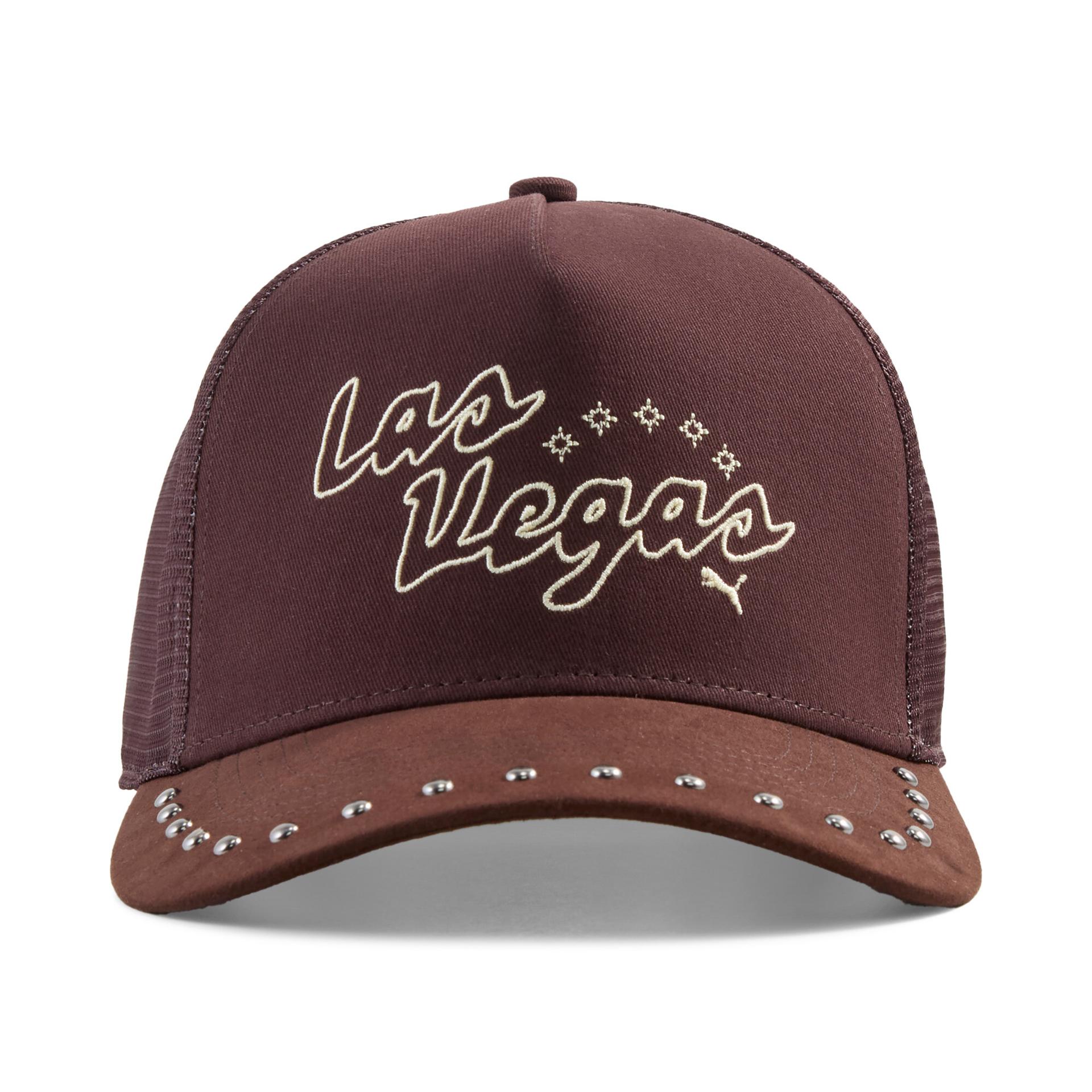puma las vegas trucker hat in brown