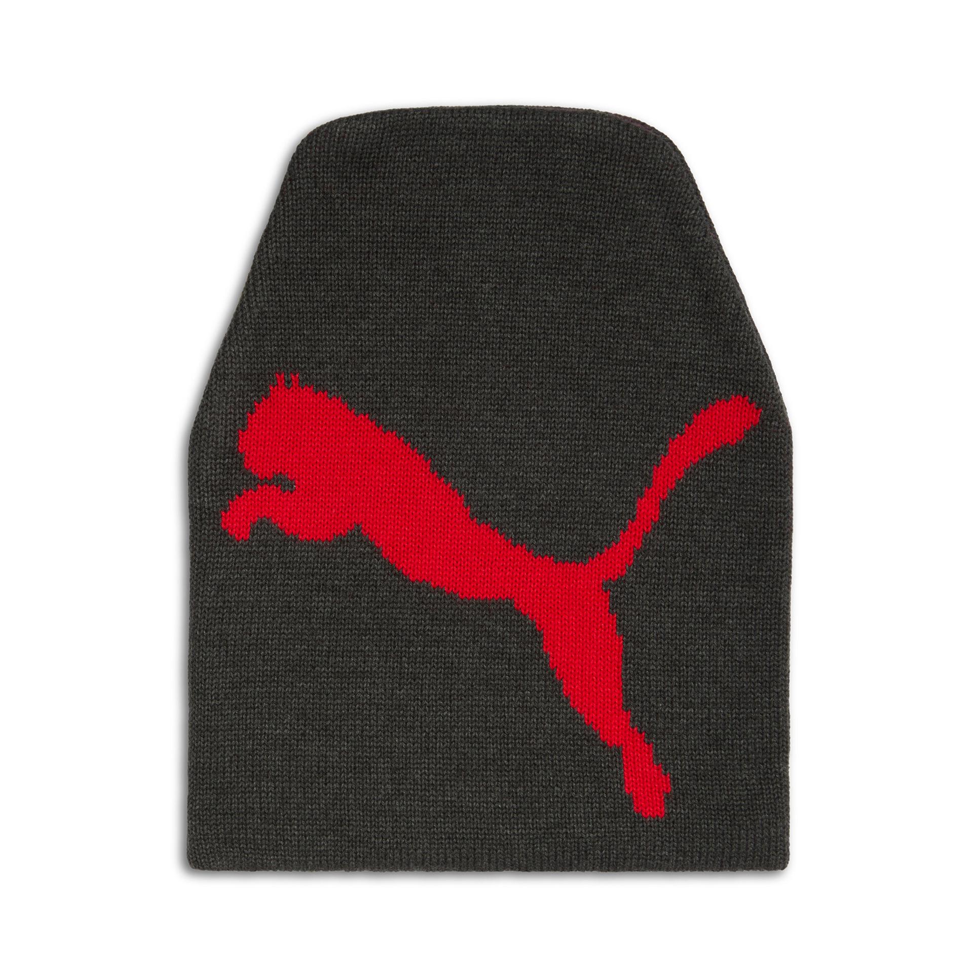 puma long knit beanie hat in grey