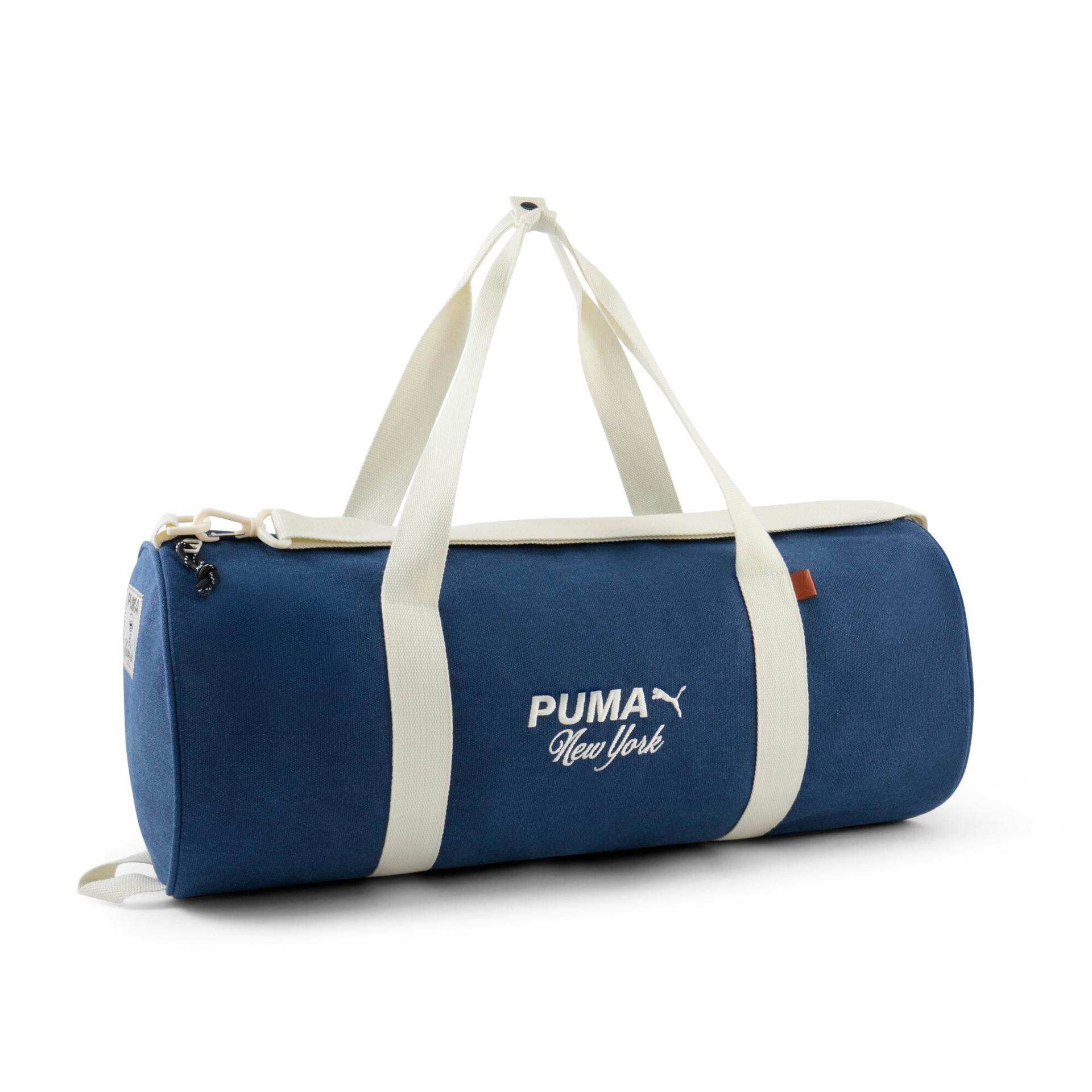 puma lorimer canvas duffel bag in blue