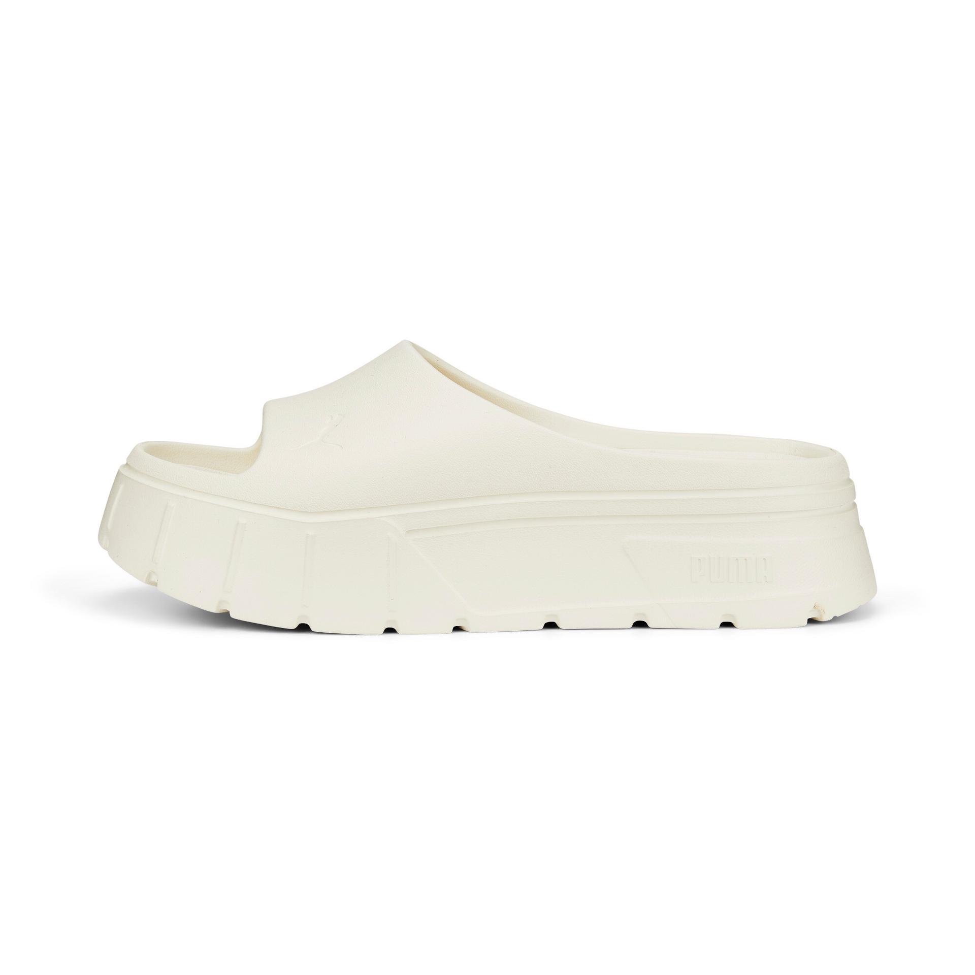 puma mayze stack injex women's sandals in white, size 6