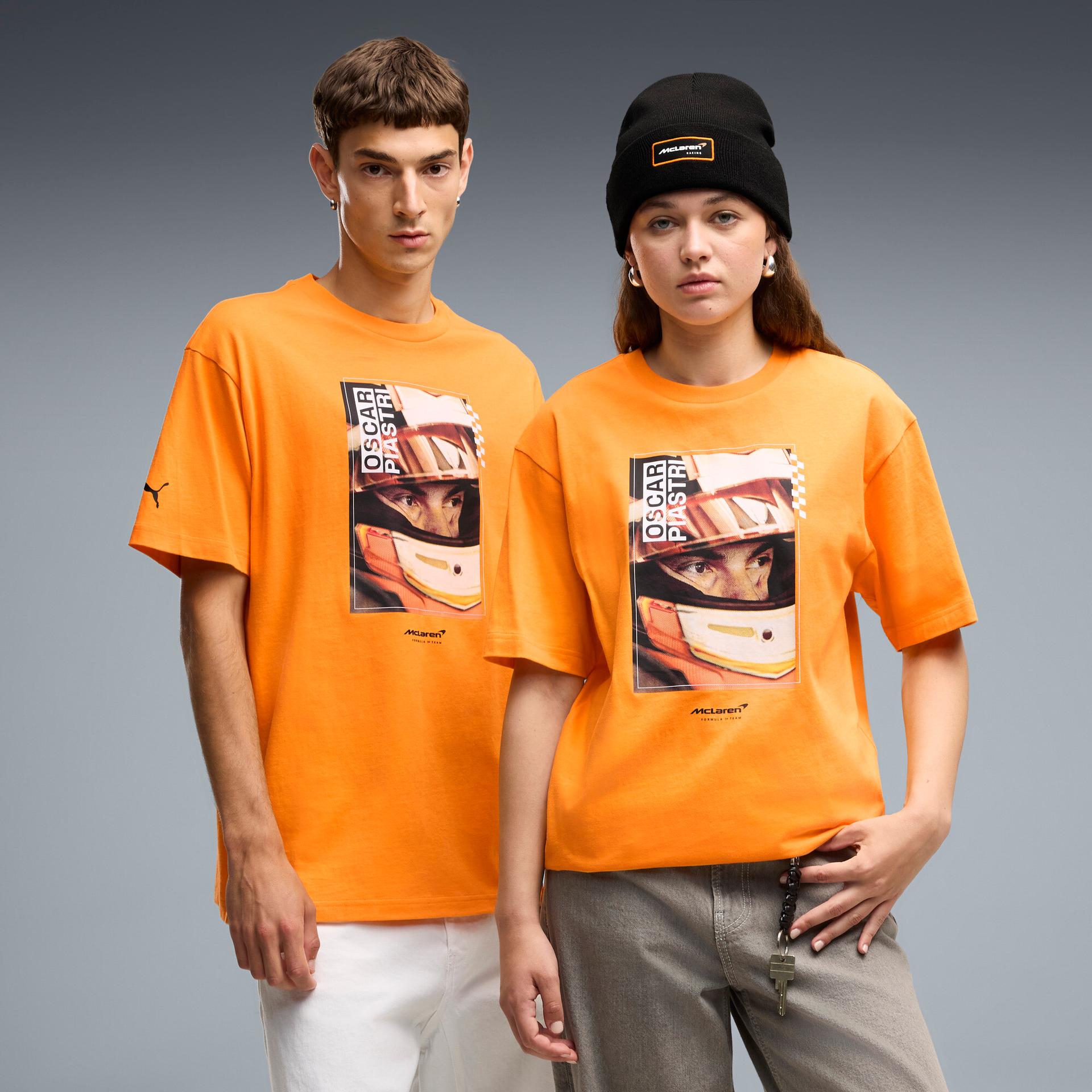 puma mclaren mastercard f1 team piastri driver t-shirt in orange, size xl