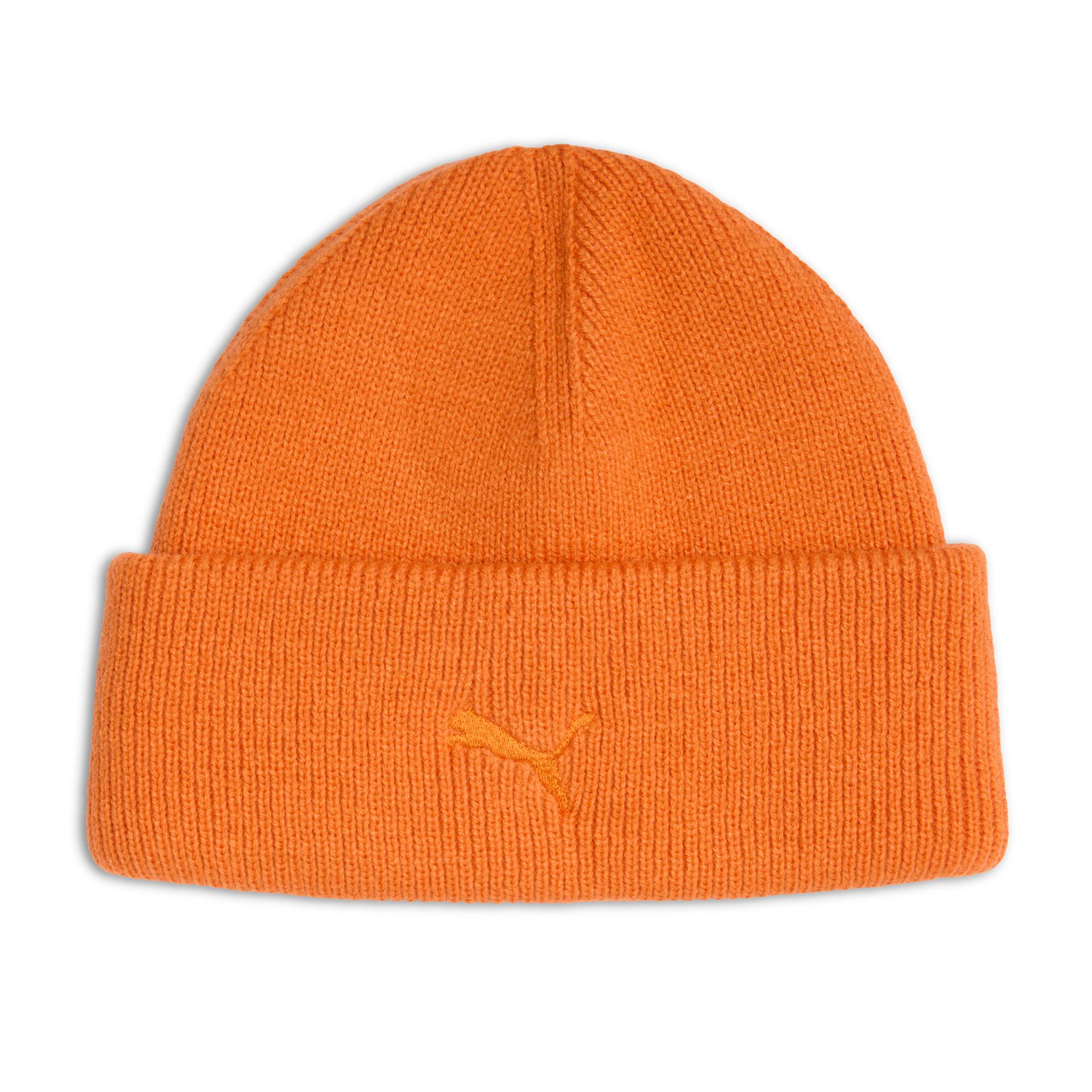 puma mini cat watchman beanie hat in orange