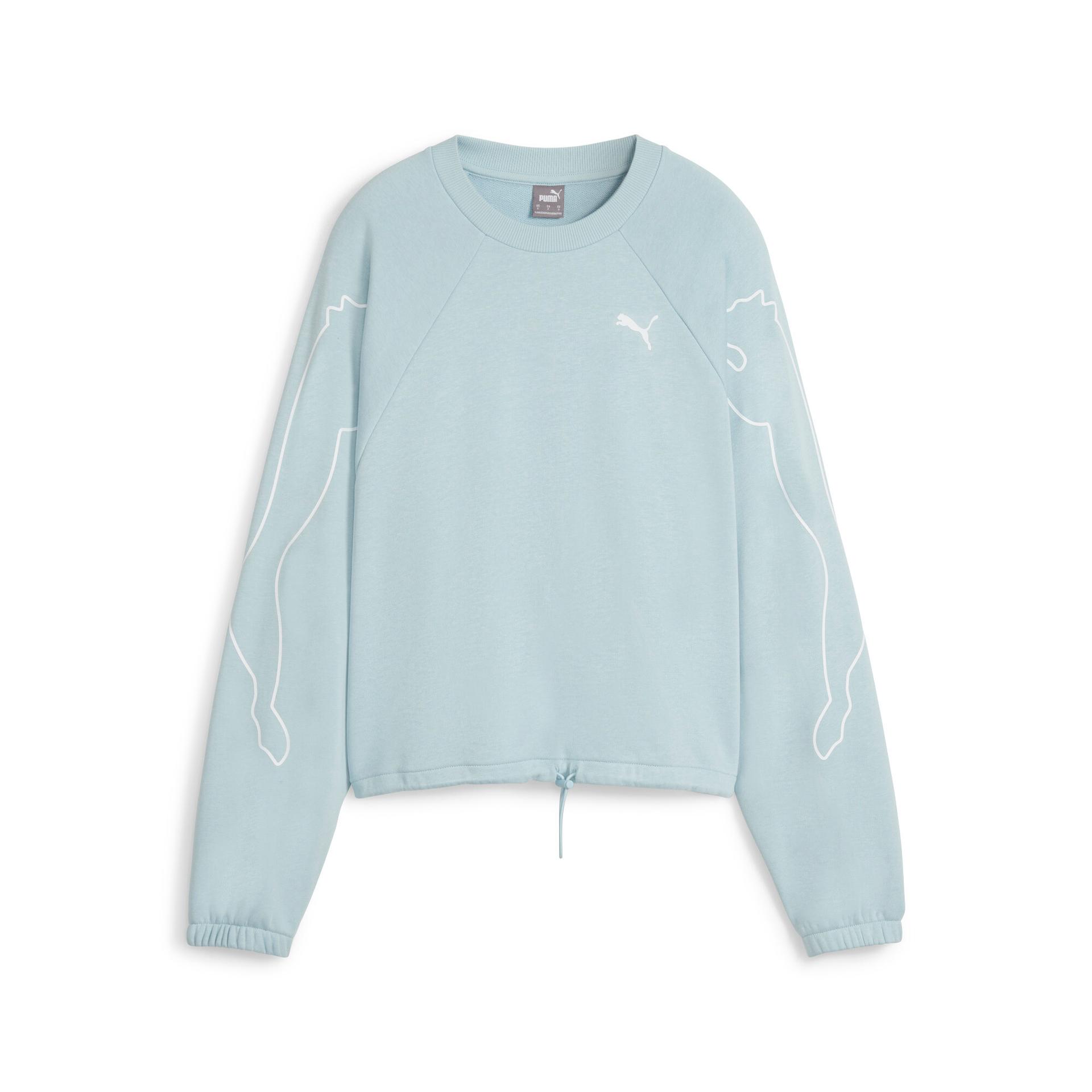 puma motion women's sweatshirt in blue, size xxs