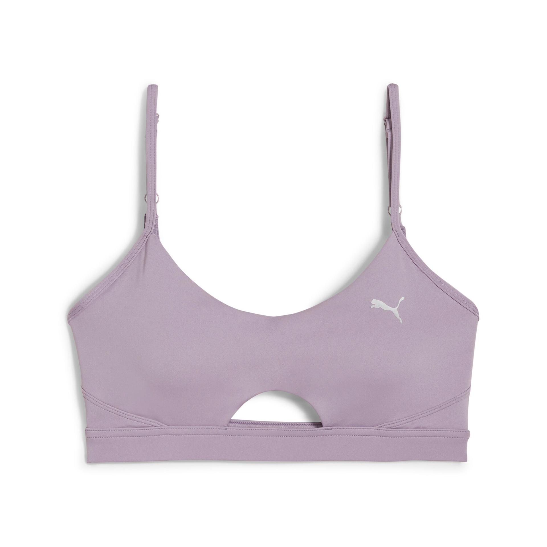 puma move ultrabare women's sports bra in purple, size l