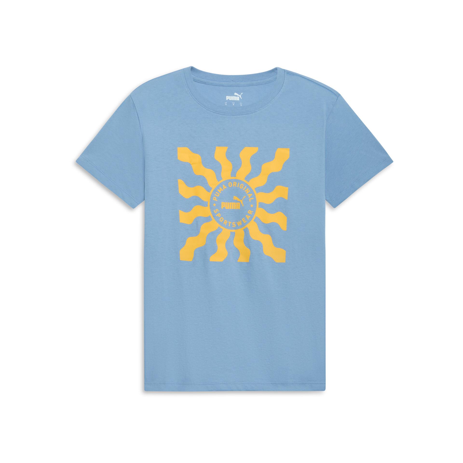 puma novelty sun women's t-shirt in blue, size xl