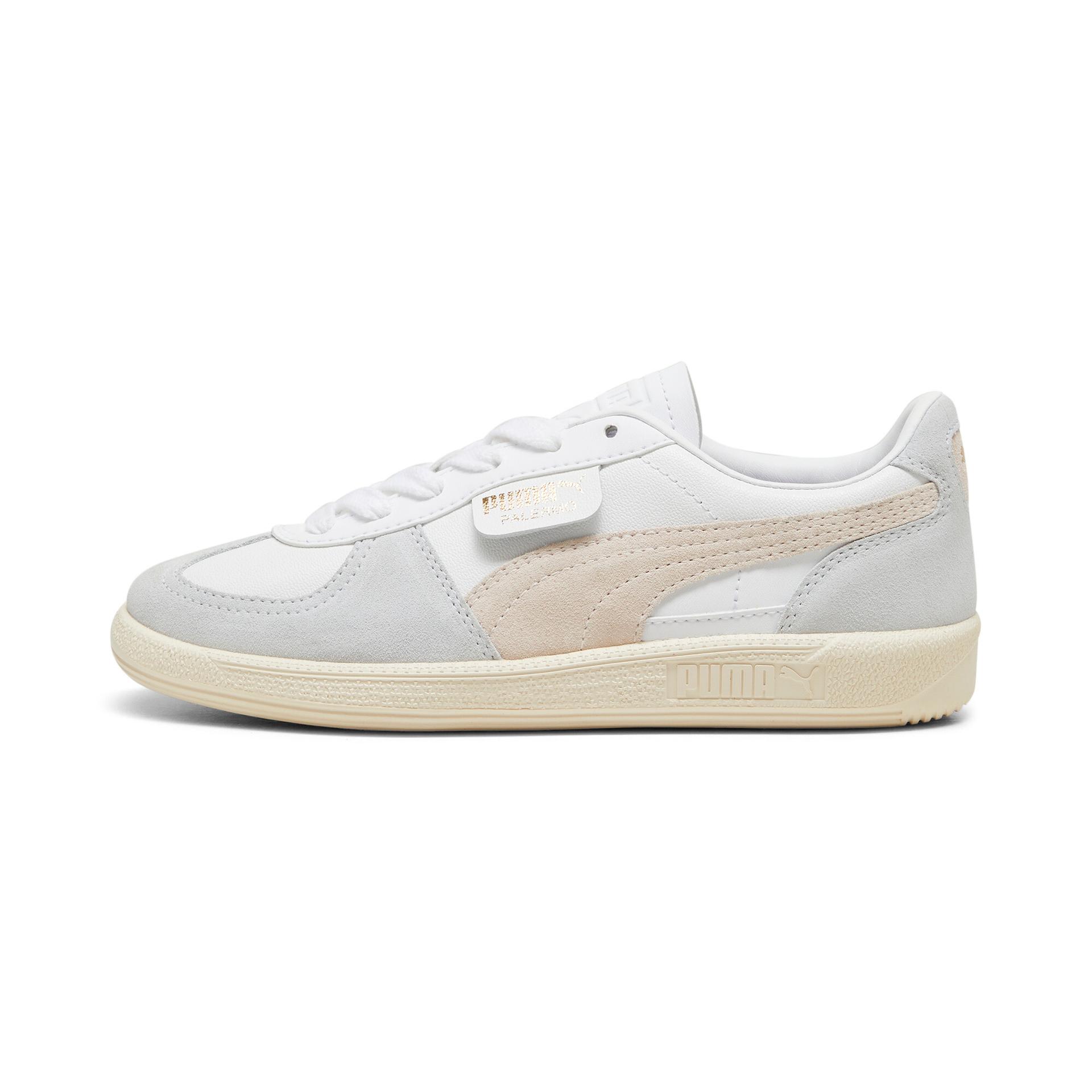 puma palermo leather women's sneakers in white, size 11