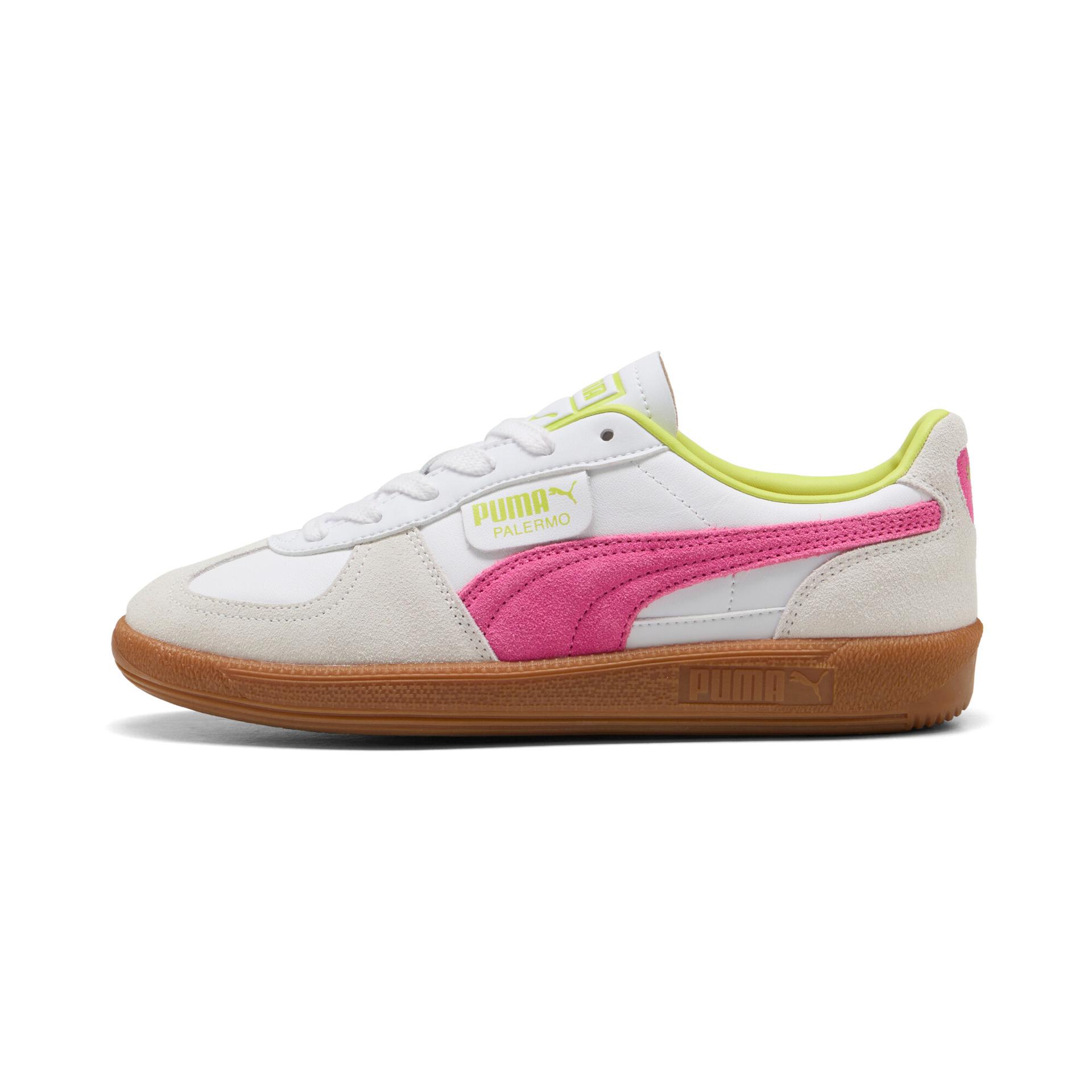 puma palermo leather women's sneakers in white, size 7