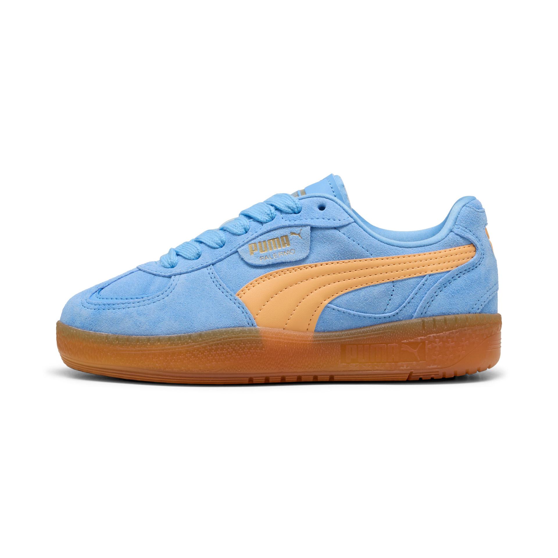 puma palermo moda xtra gum women's sneakers in blue, size 8