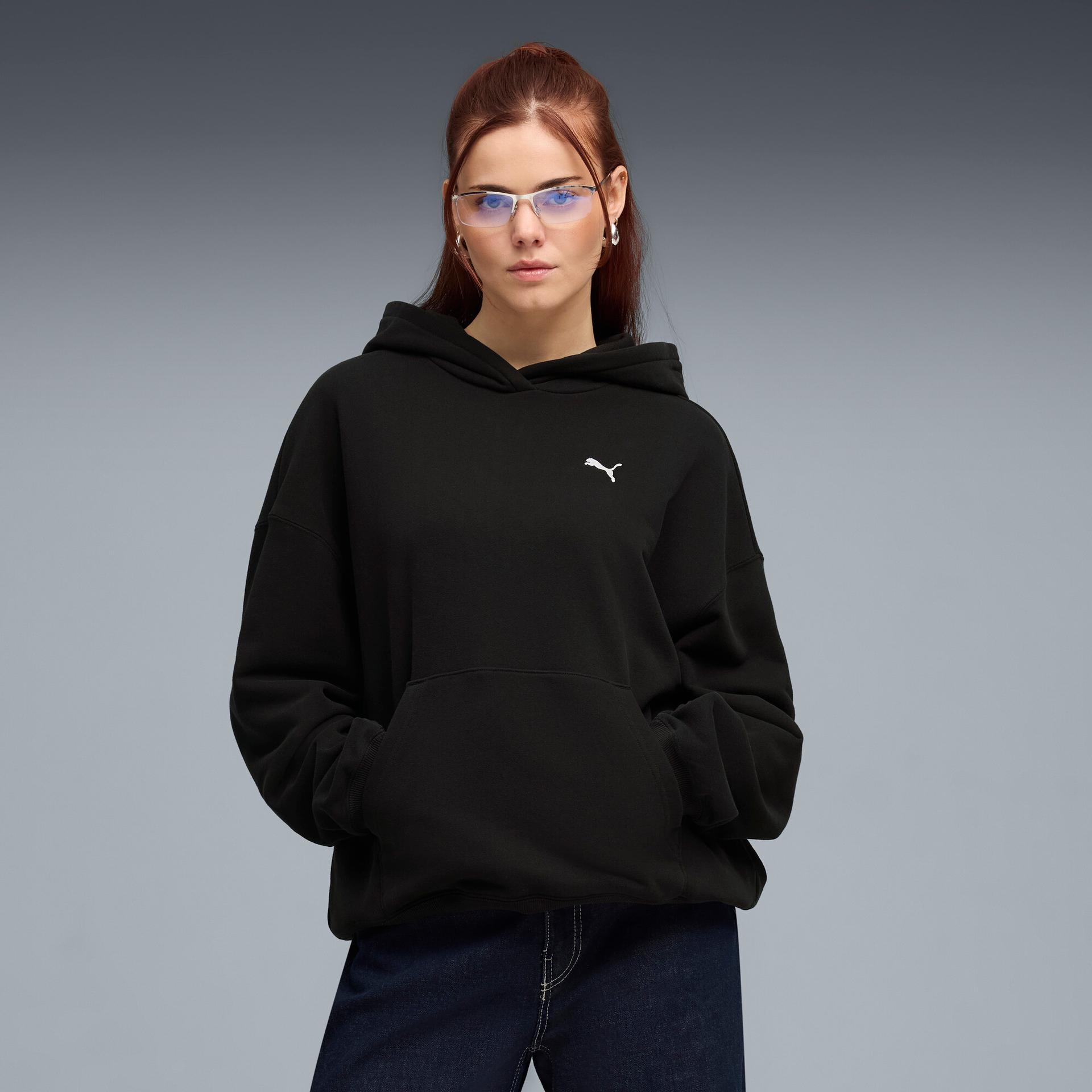 puma peach touch women's hoodie in black, size xl