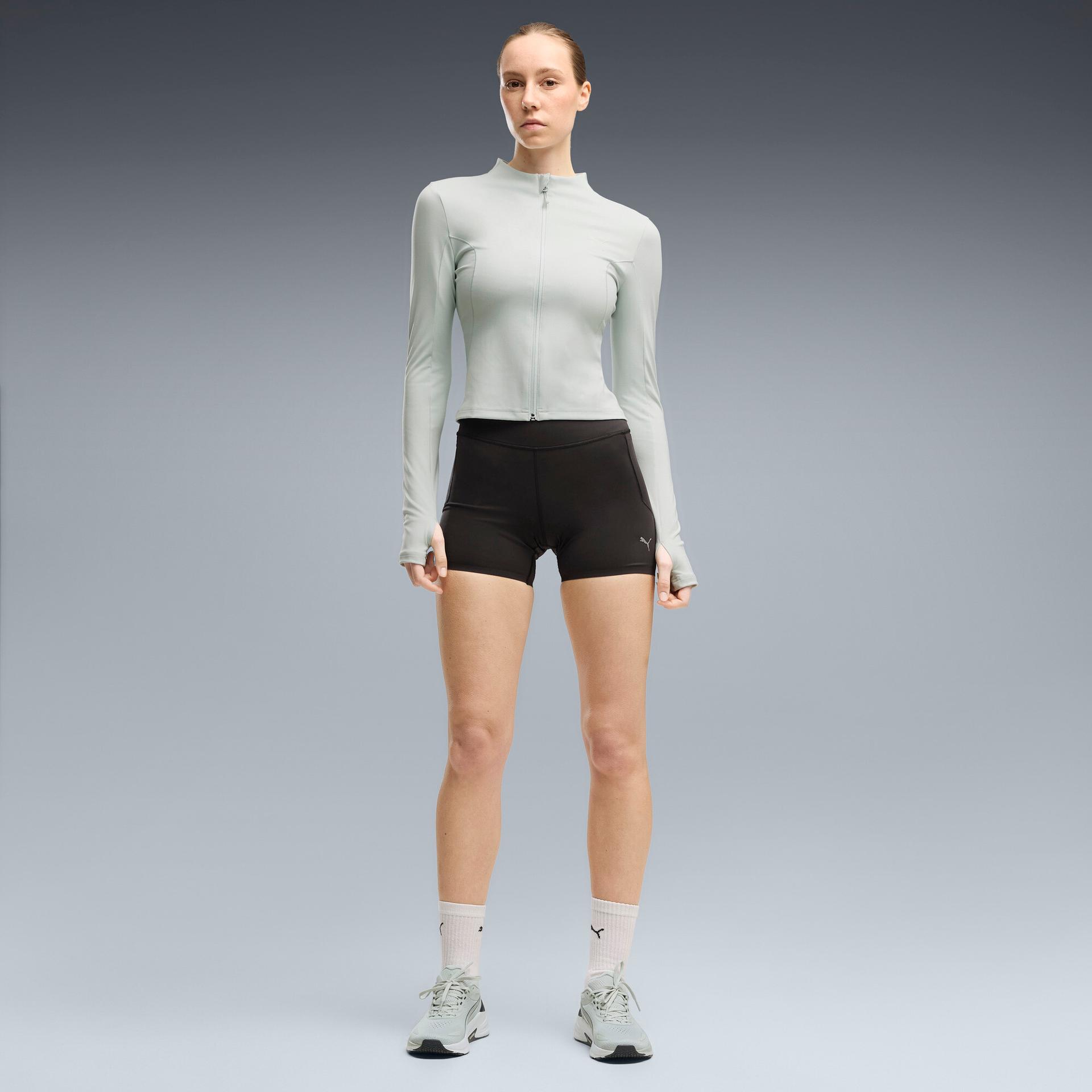 puma pwrmode women's 4" short training tights in black, size xl