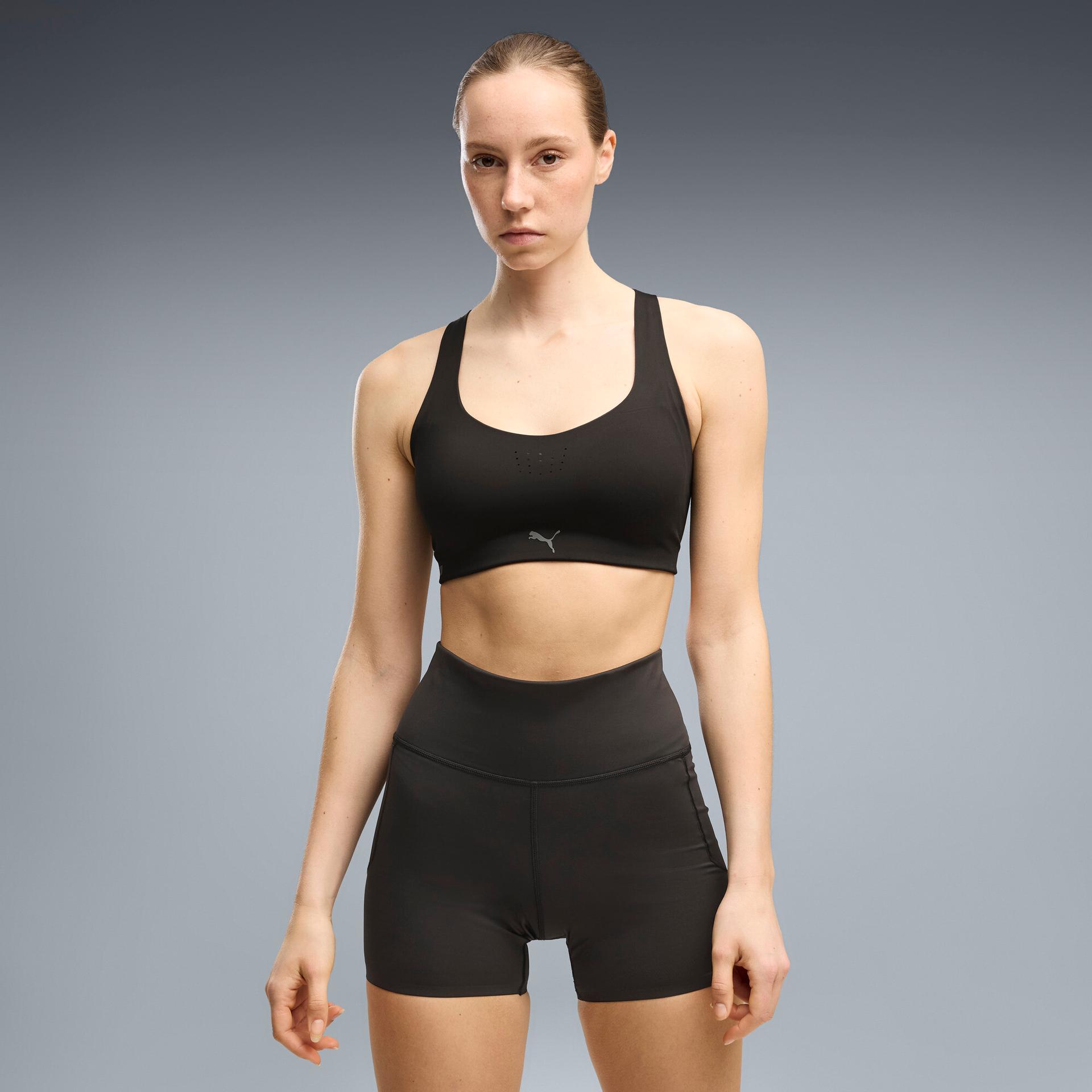 puma pwrmode women's high impact sports bra in black, size xl
