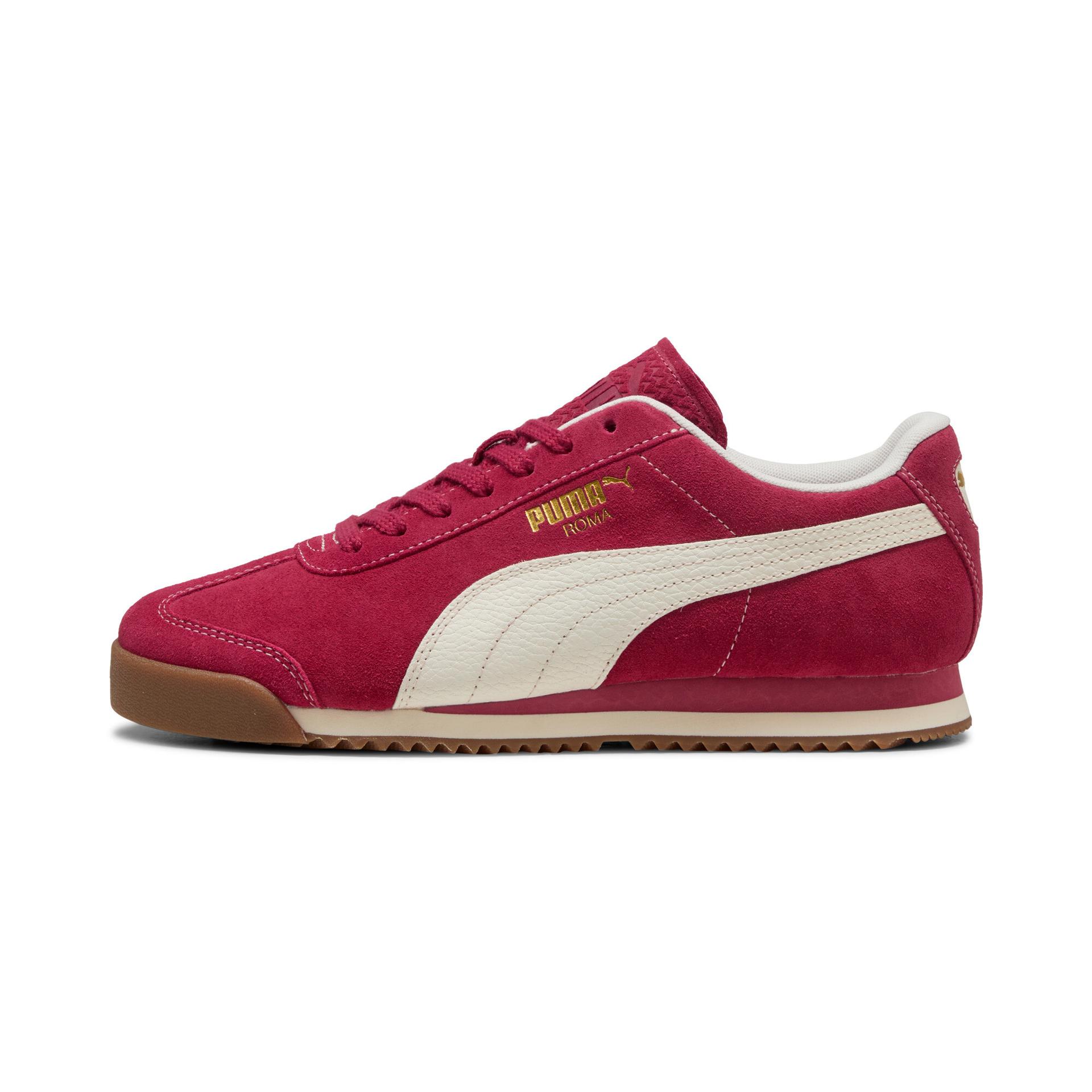 puma roma suede sneakers in red, size 11.5
