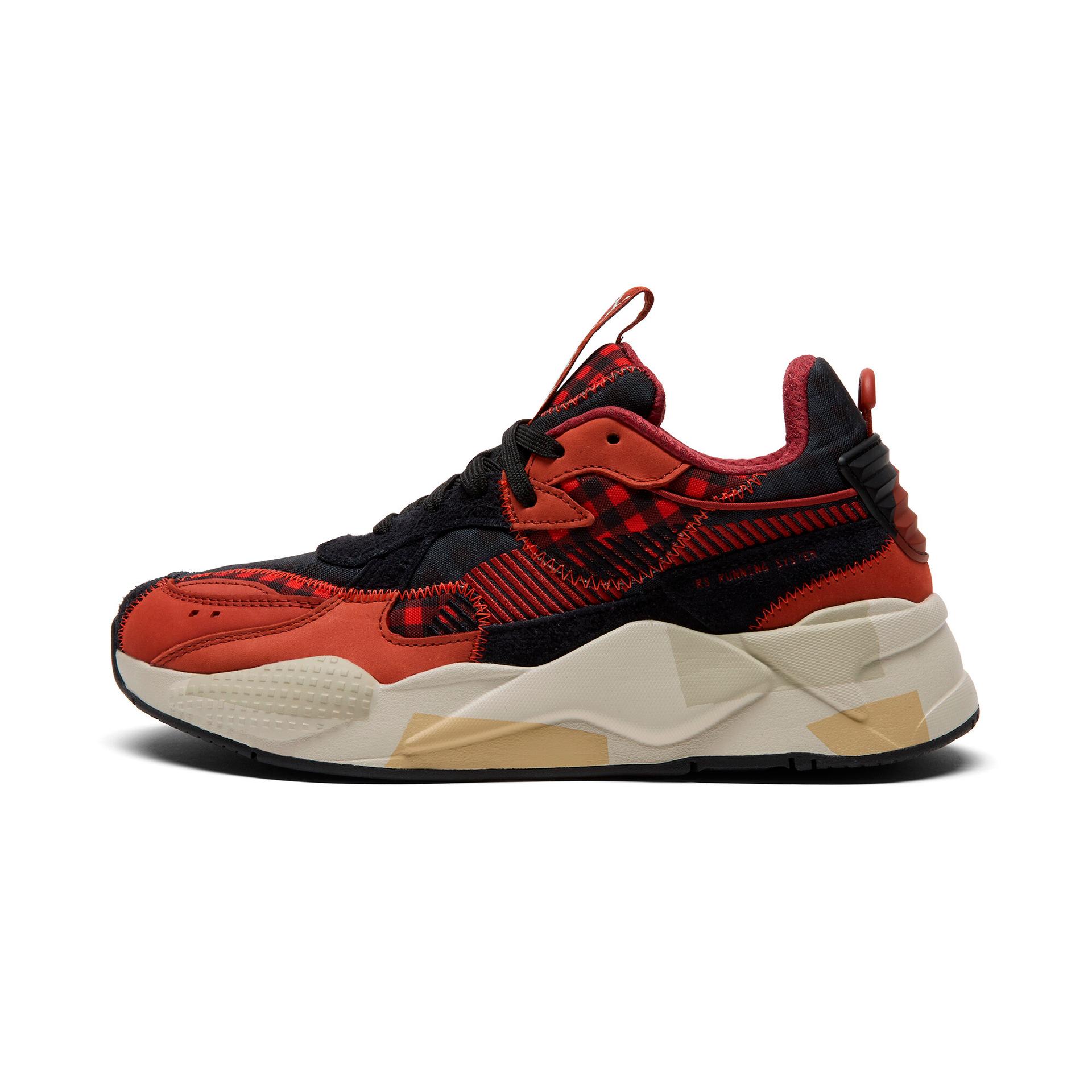 puma rs-x hyper prep fall sneakers in red, size 7