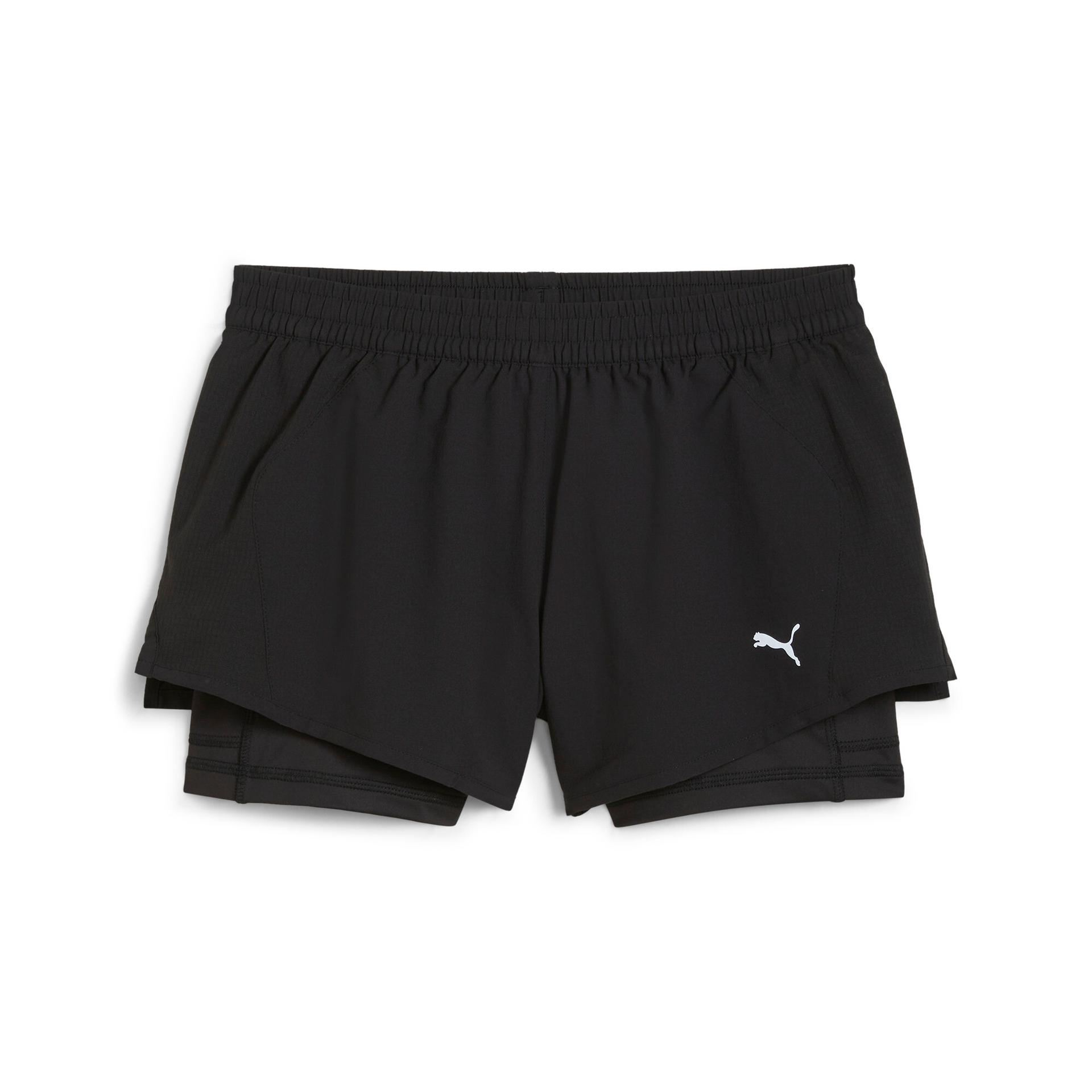 puma run 2-in-1 velocity women's shorts in black, size m