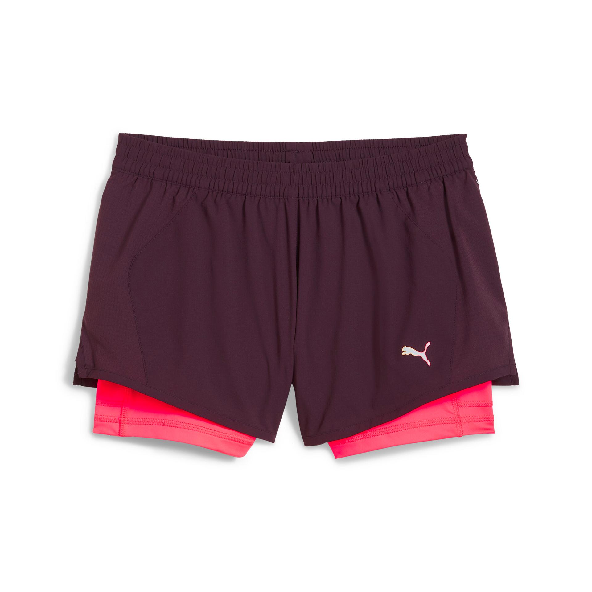 puma run 2-in-1 velocity women's shorts in purple, size xxs
