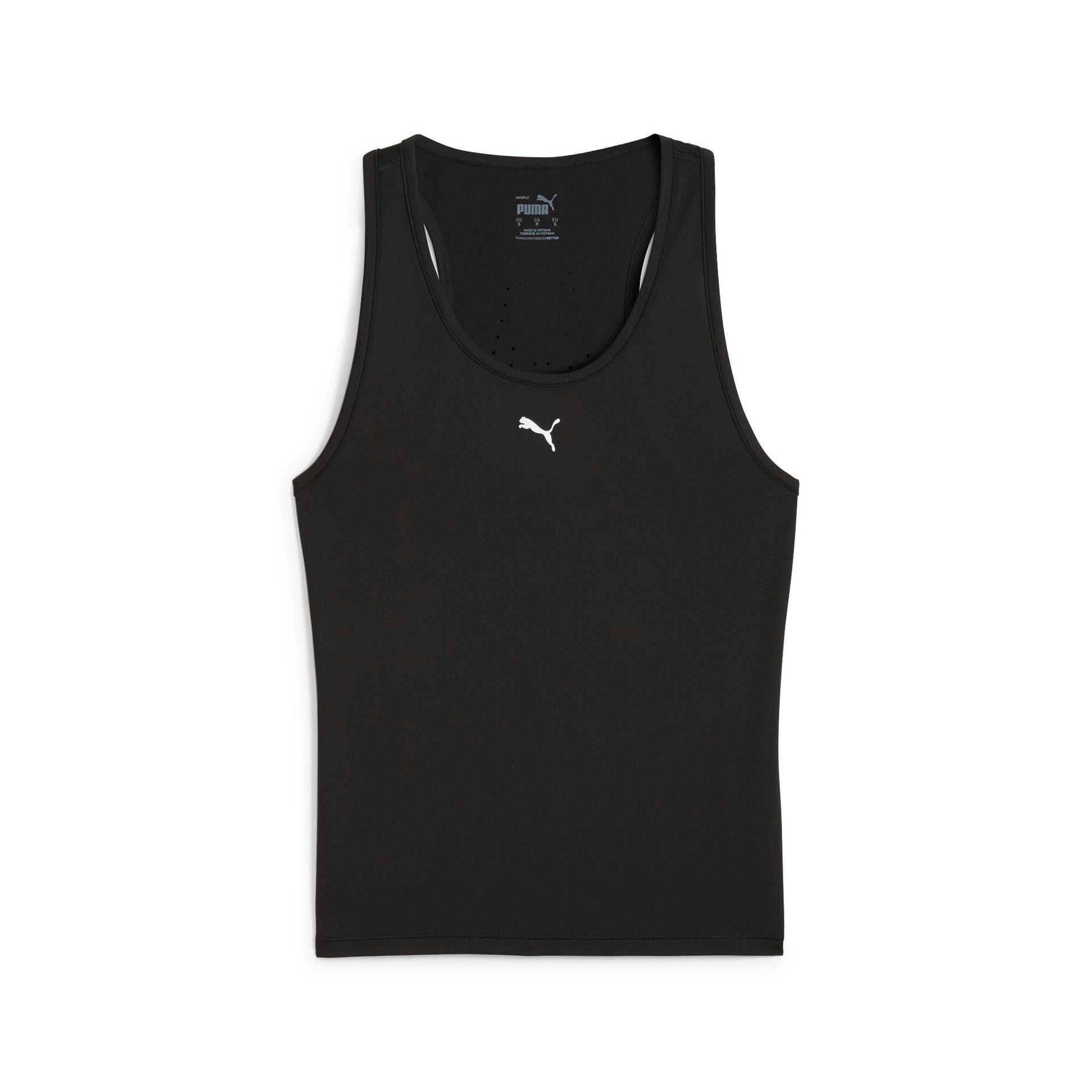 puma run cloudspun women's running tank top in black, size m