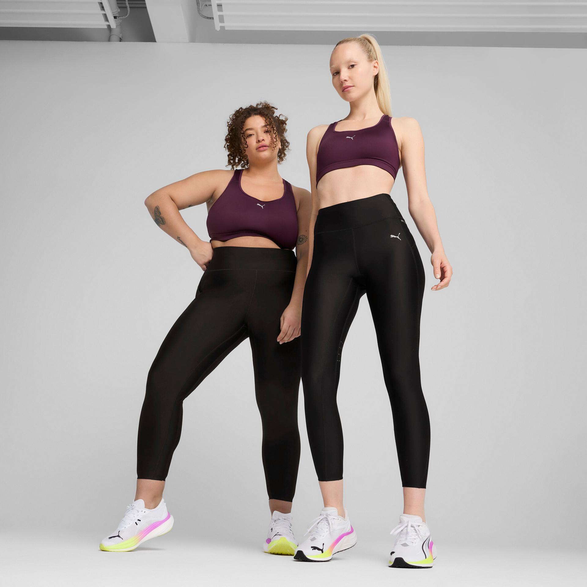 puma run ultraform women's 7/8 tights in black, size xl