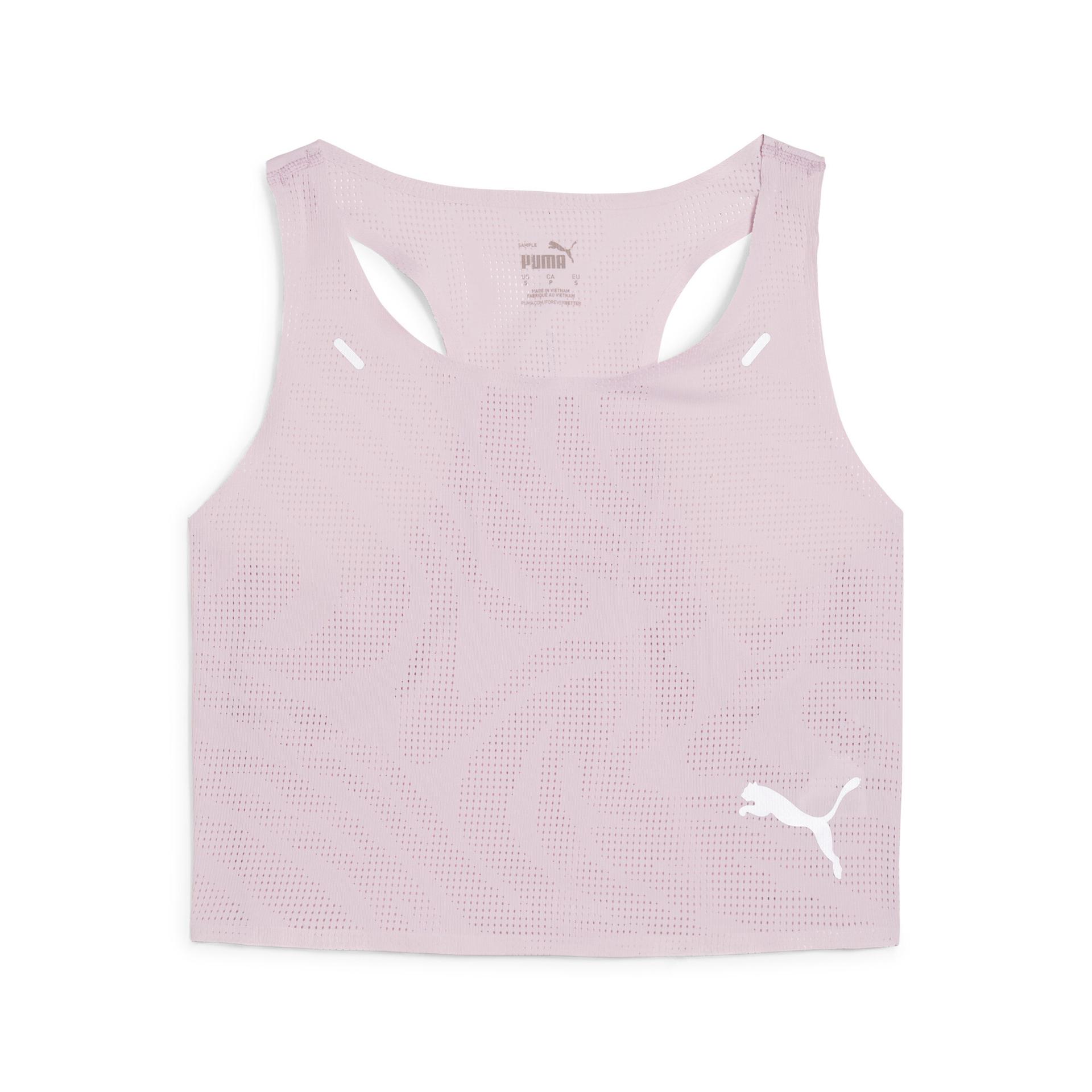 puma run ultraspun women's running crop top in purple, size xl