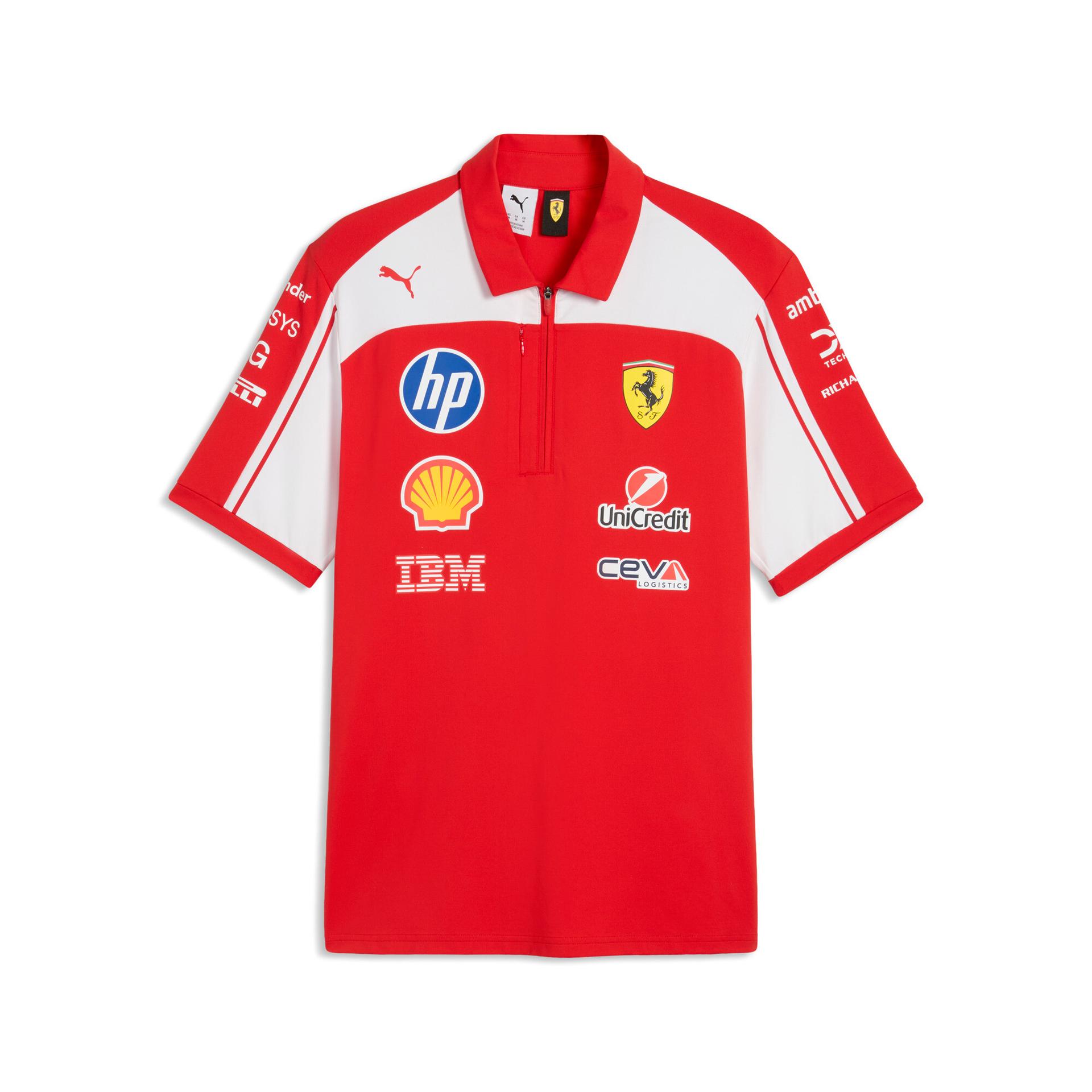 puma scuderia ferrari replica authentic polo shirt in red, size xxl