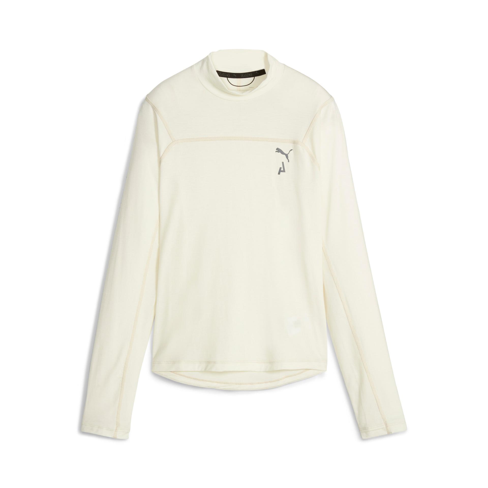 puma seasons women's long sleeve t-shirt in white, size m