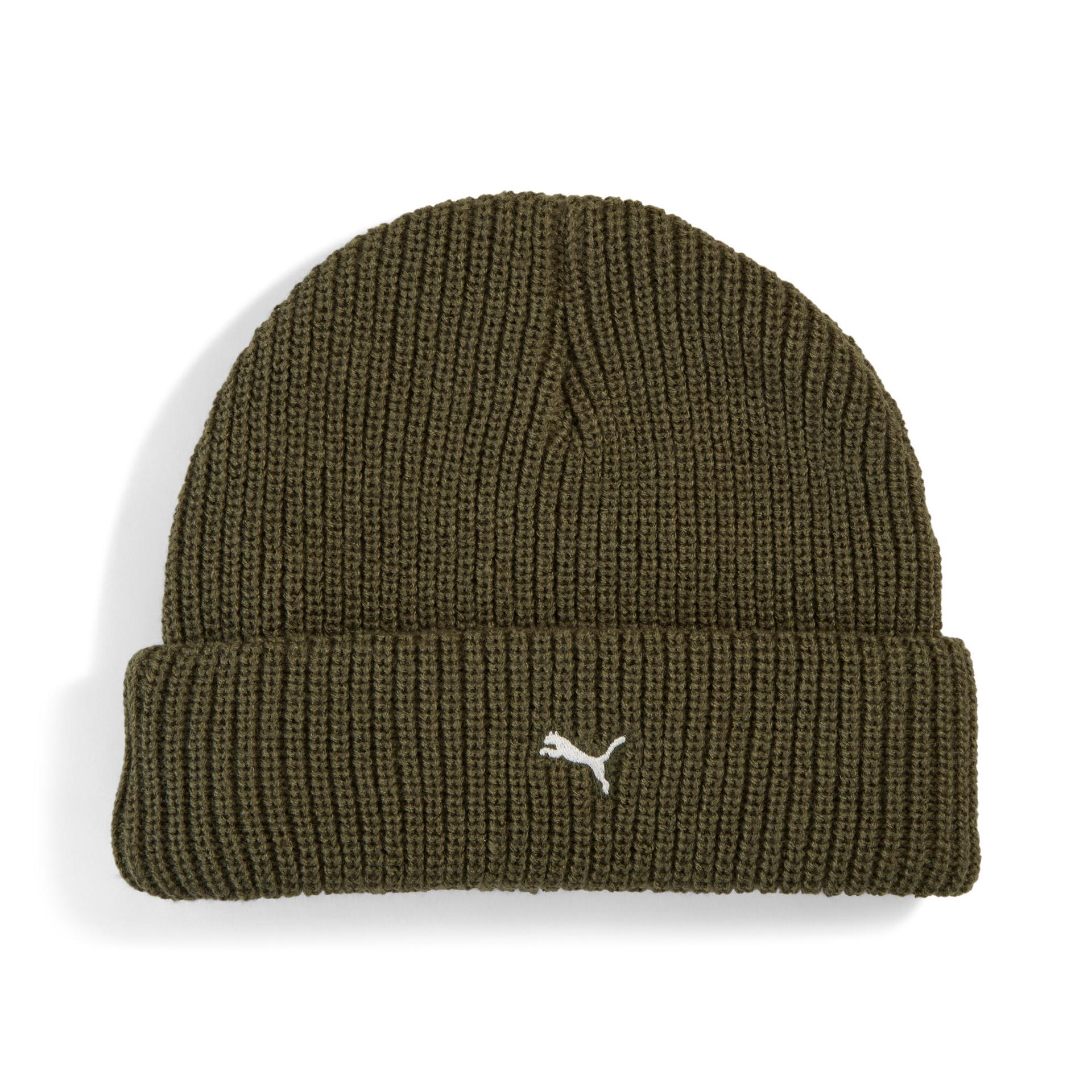 puma select essentials low crown beanie hat in green