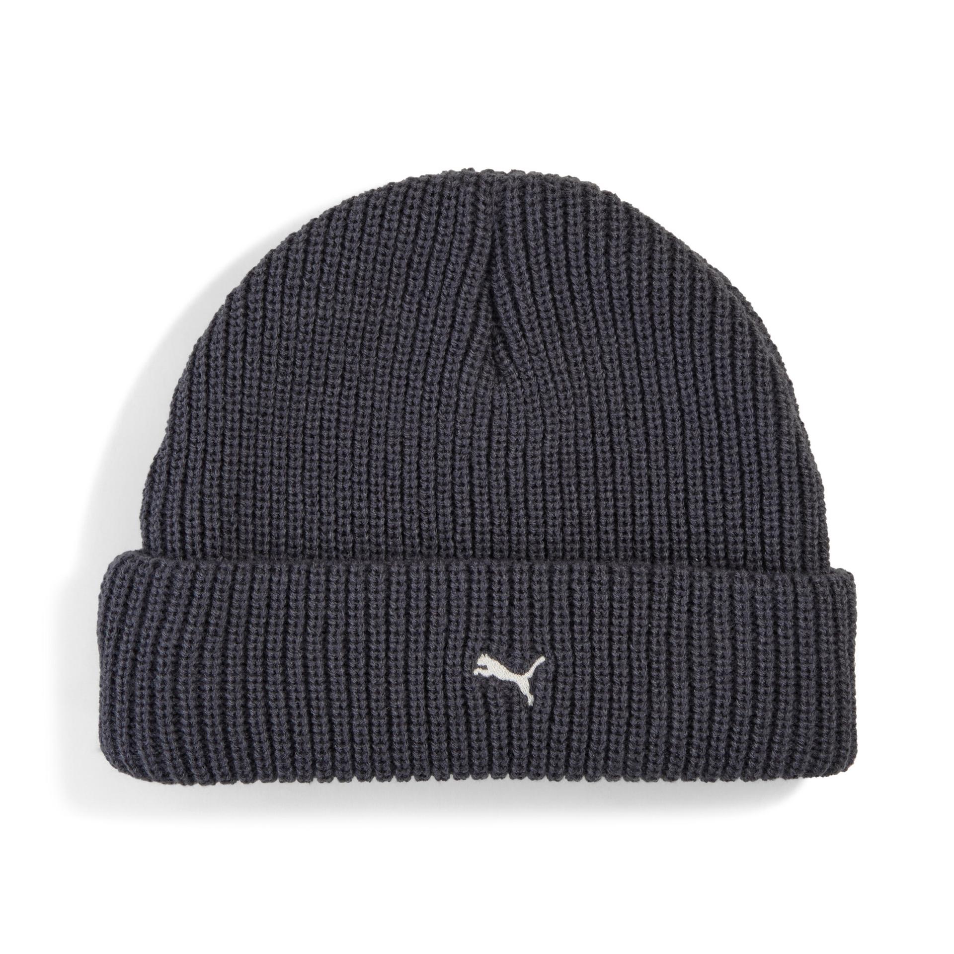 puma select essentials low crown beanie hat in grey