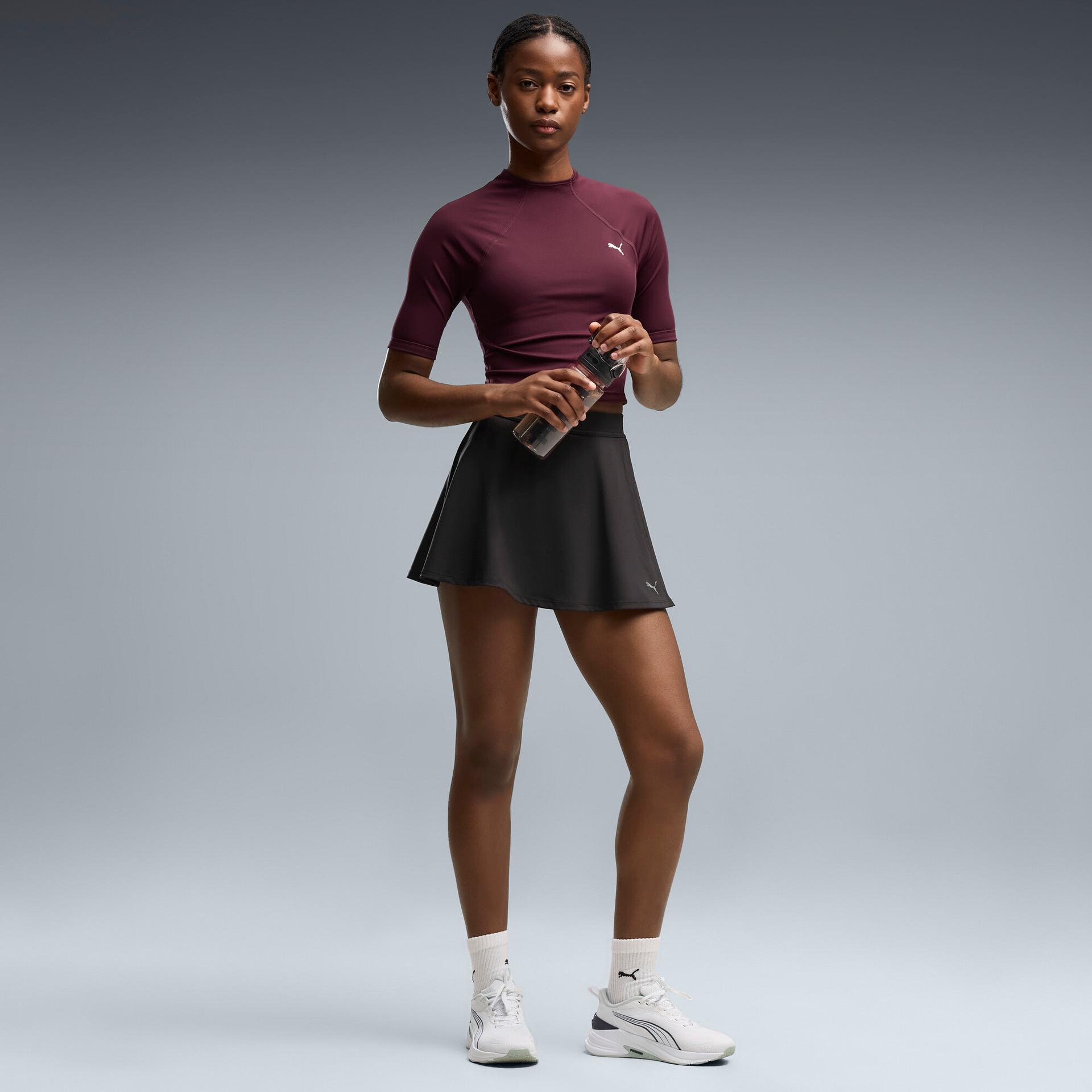 puma shape women's split skort shoes in black, size xs