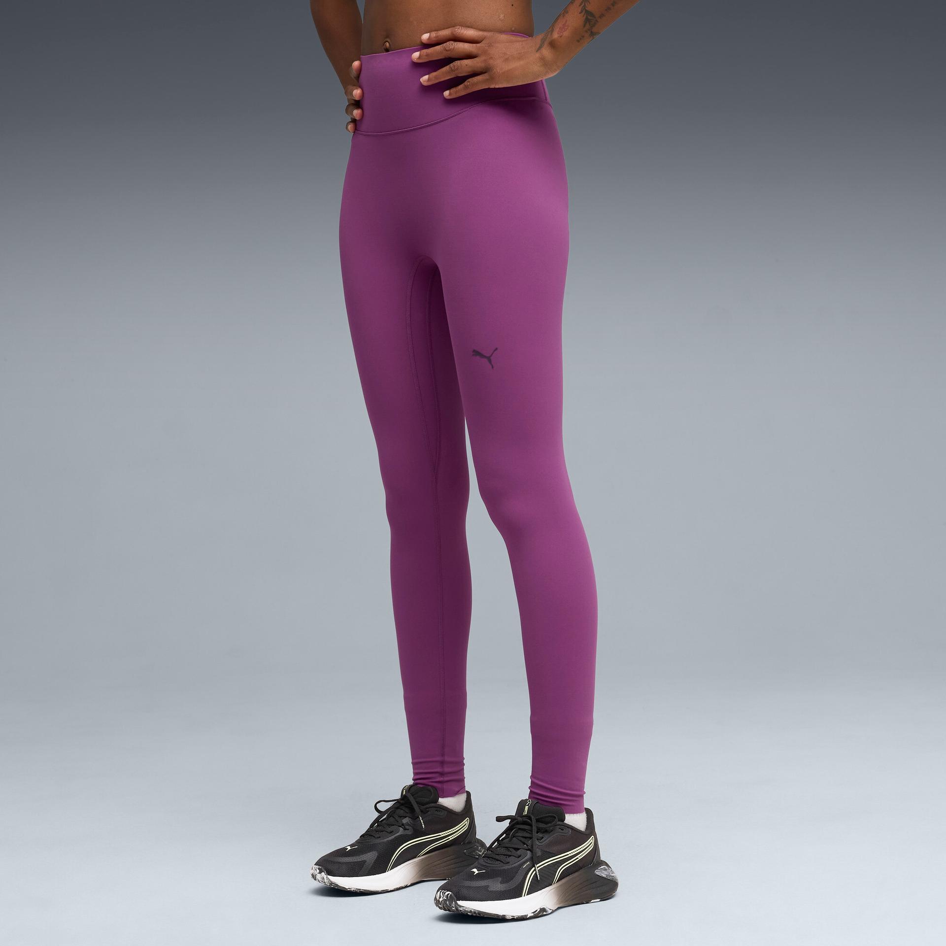 puma shapeluxe women's high-waist, 7/8 training tights in purple, size xs