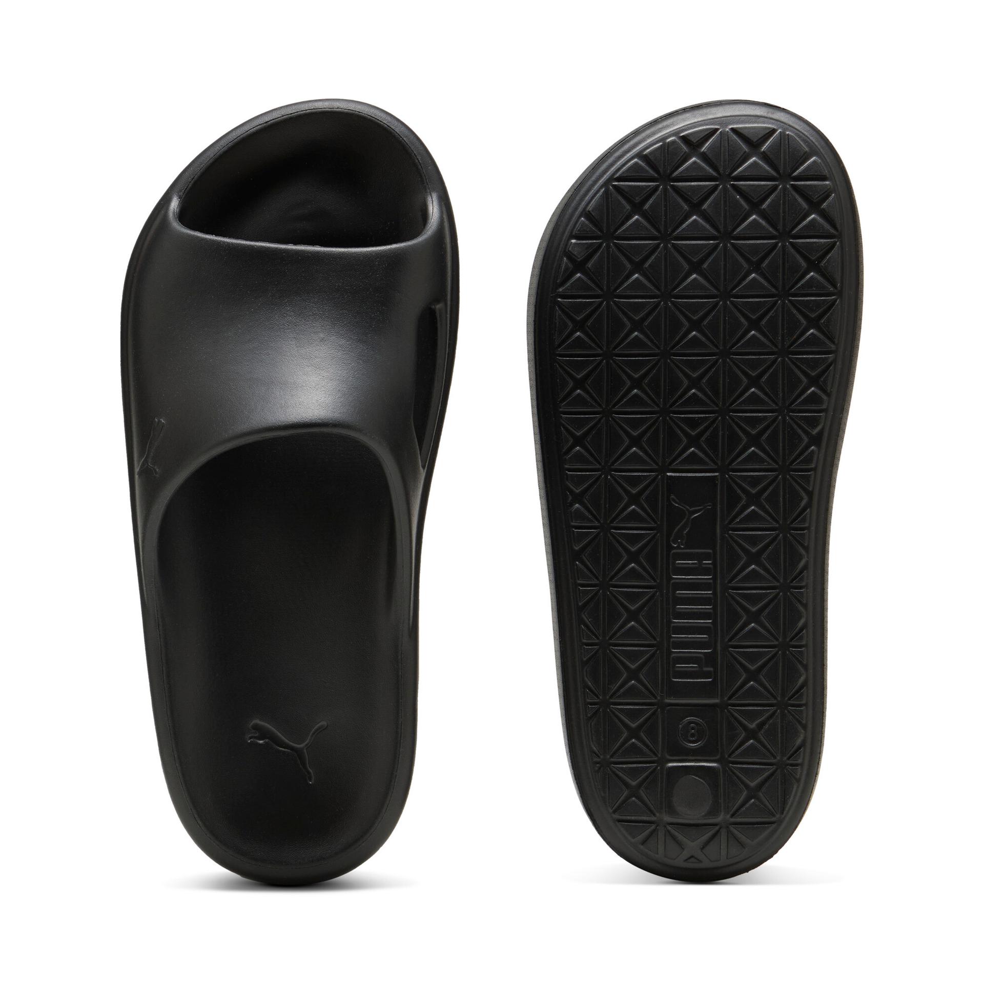 puma shibui cat slides in black, size 7