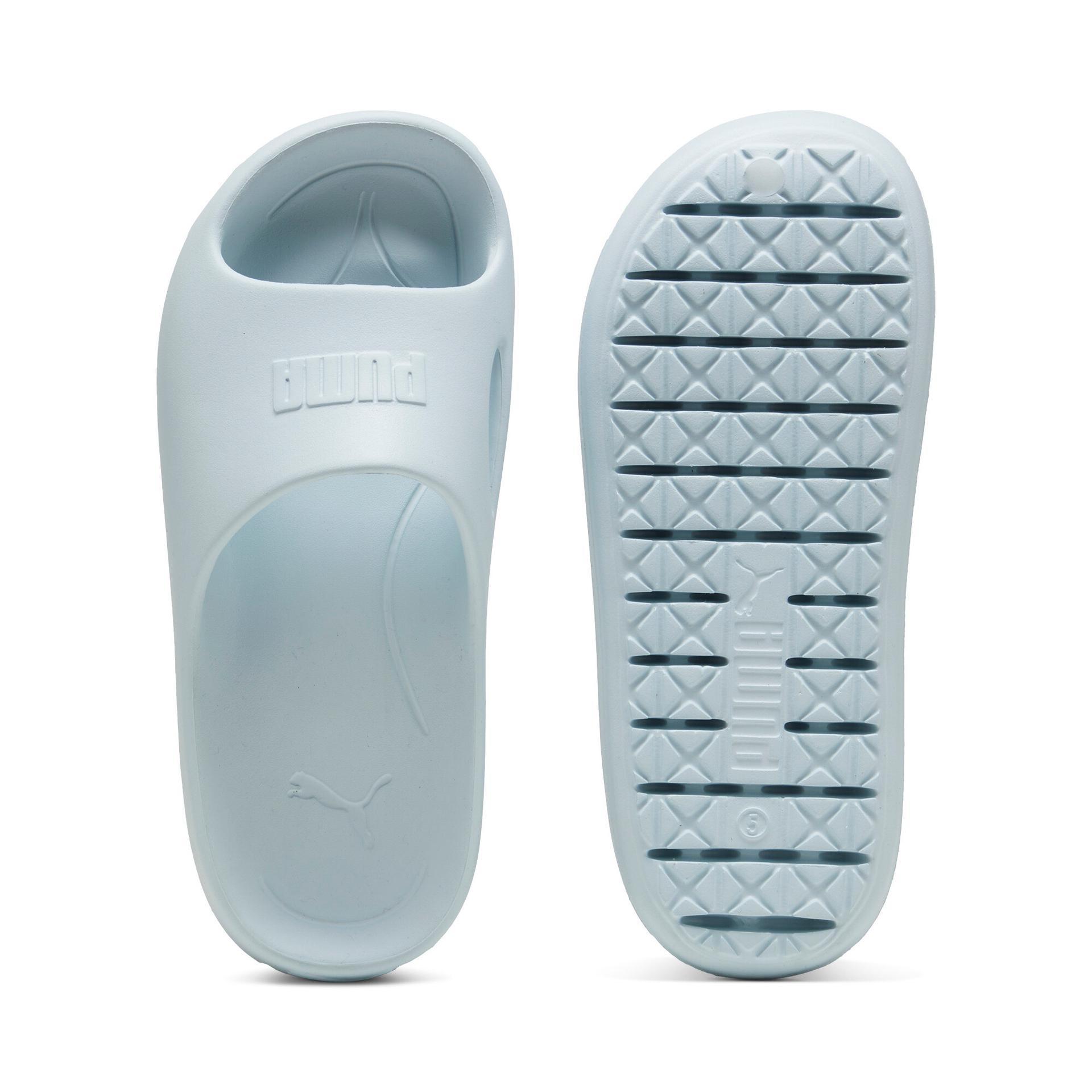 puma shibusa women's slides in blue, size 7